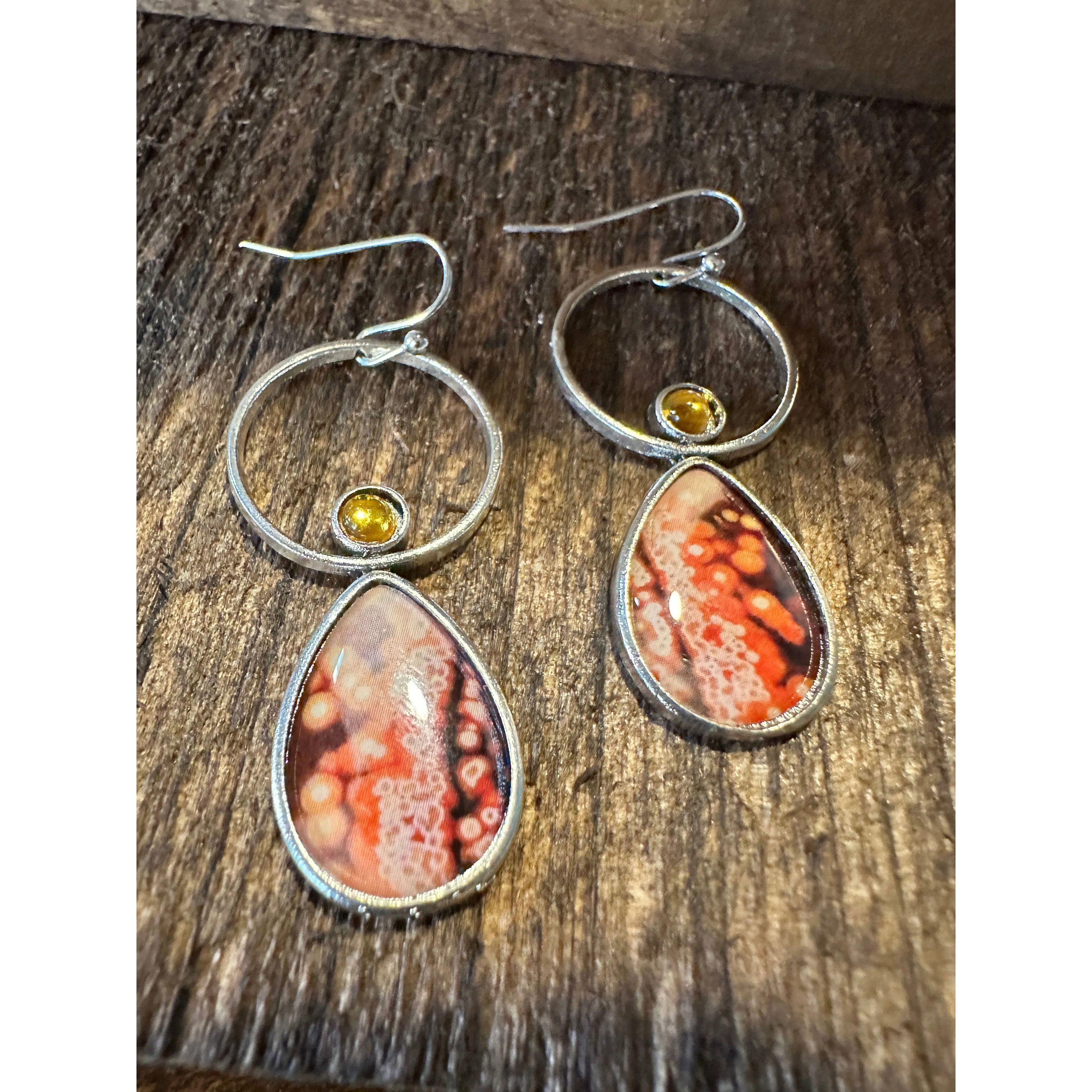 Other Boho Hippie Western Delicate Pink Floral Circle Silver Drop Size ONE SIZE - 5 Thumbnail