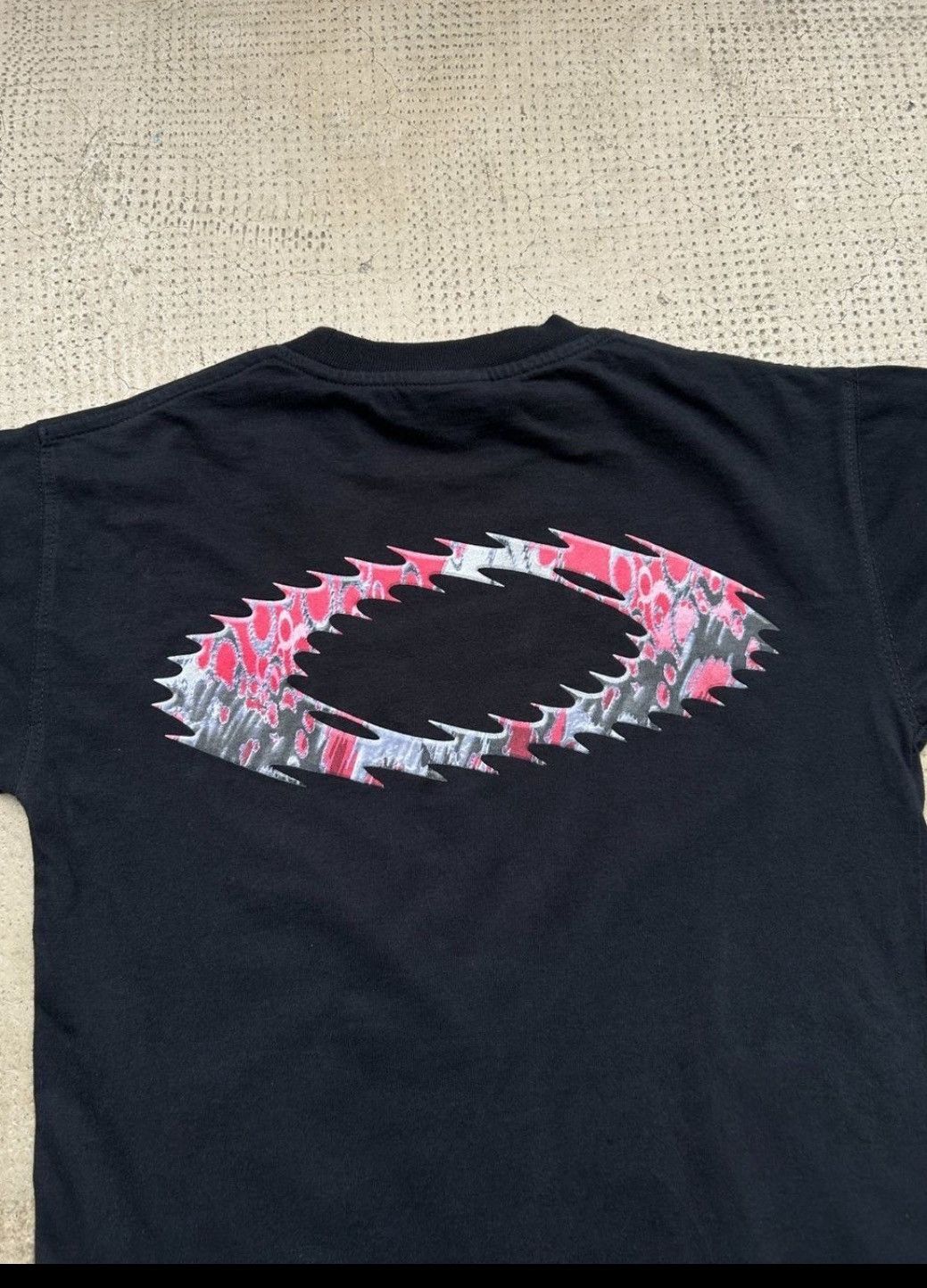 image of Oakley Ellipse T Shirt Vintage 90's in Black, Men's (Size XS)