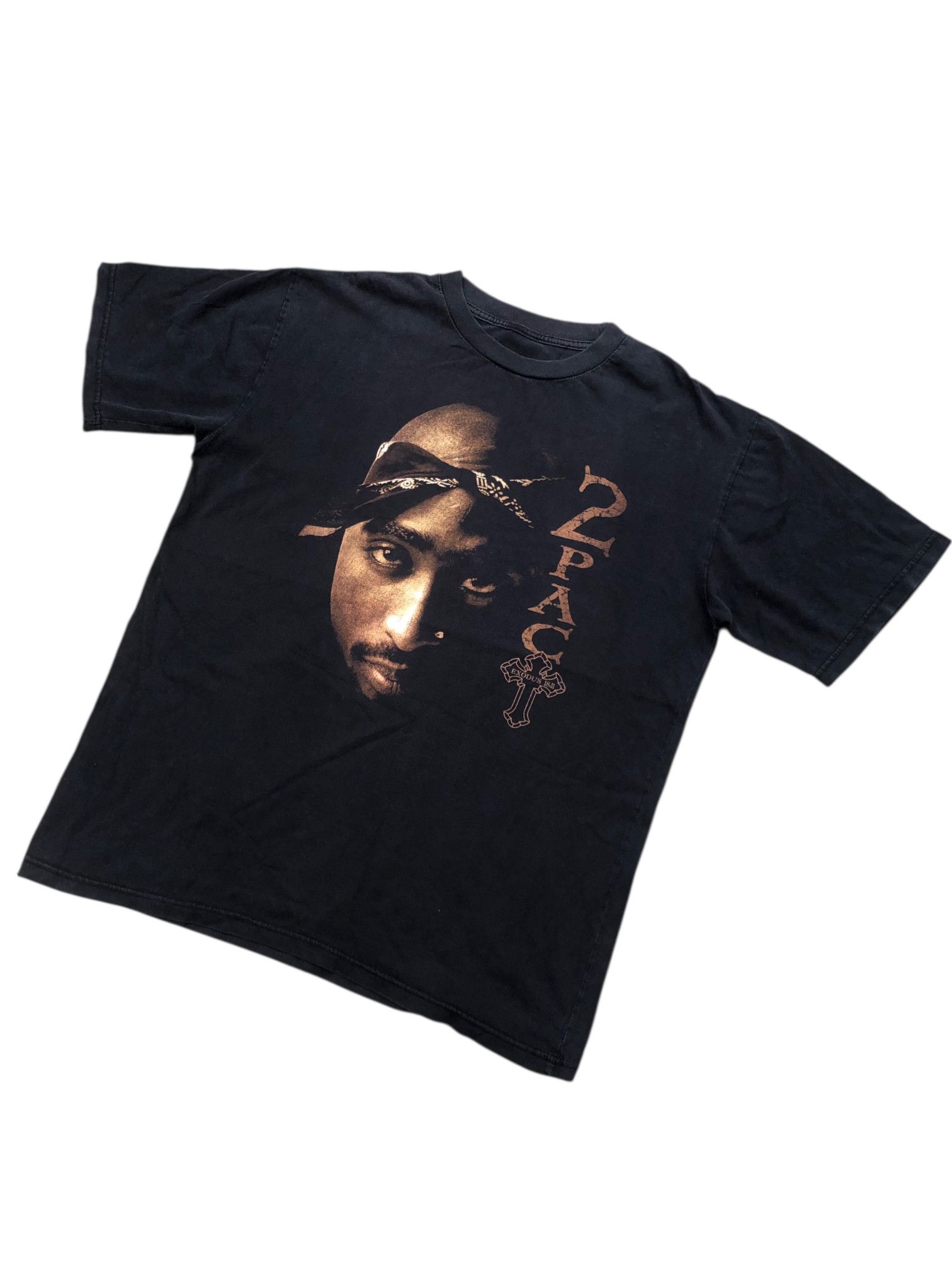Band Tees 🔥Vintage 1998 2PAC Black Exodus Tupac Shakur Raptee T-Shirt Size US XL / EU 56 / 4 - 1 Thumbnail