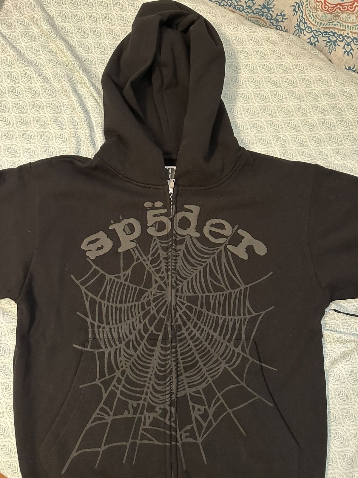 Japanese Brand × Spider Black Rhinestone Sp5der Hoodie | Grailed