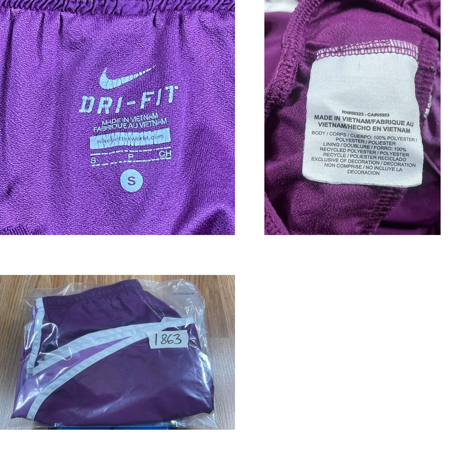 Nike Nike Shorts Womens Size Small Purple Dri Fit Athletic Running Cross Training Size 28" / US 6 / IT 42 - 8 Thumbnail