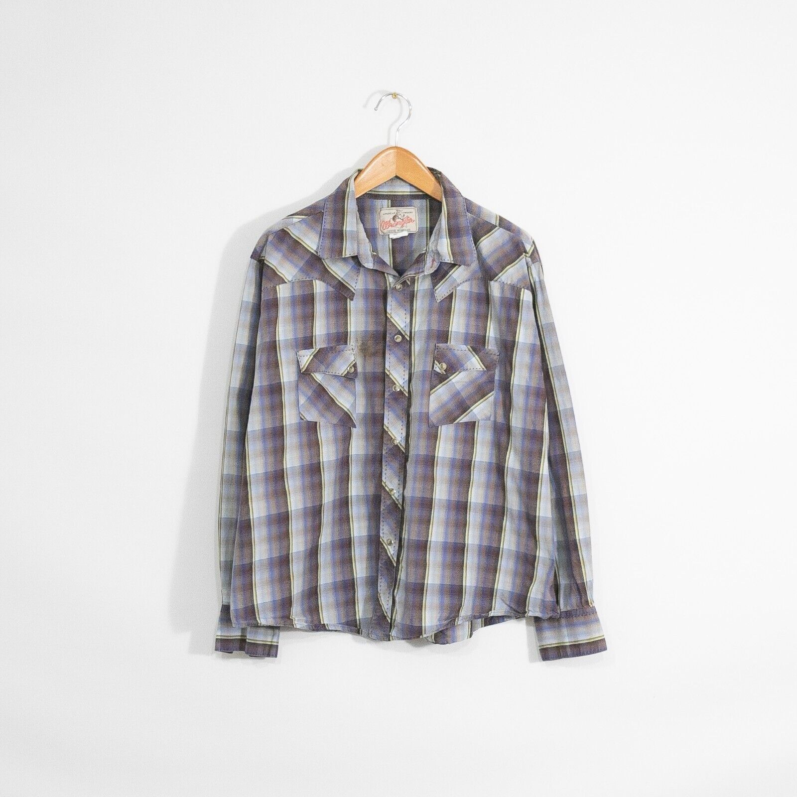 Wrangler Wrangler Pearl Snap Button Shirt 2XL Long Sleeve Distressed Size US XXL / EU 58 / 5 - 1 Thumbnail