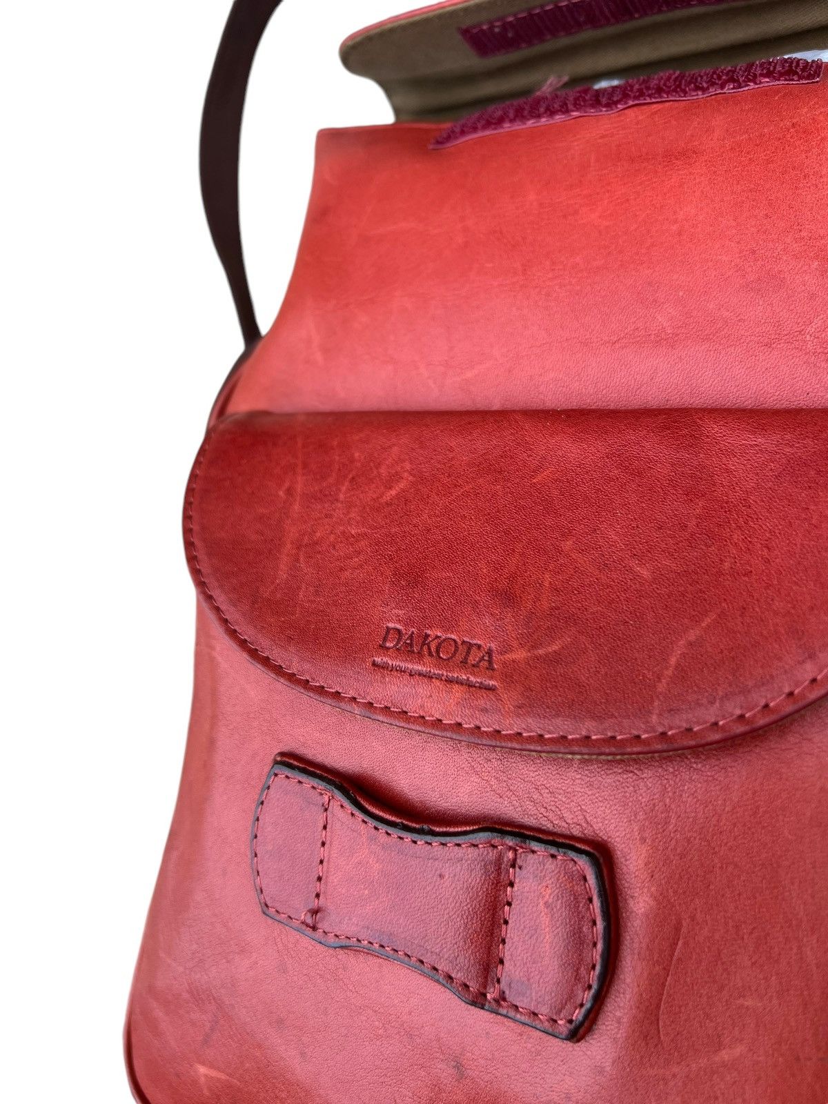 Leather Vintage Dakota Japan Distressed Patina Leather Backpack Bag Size ONE SIZE - 9 Thumbnail
