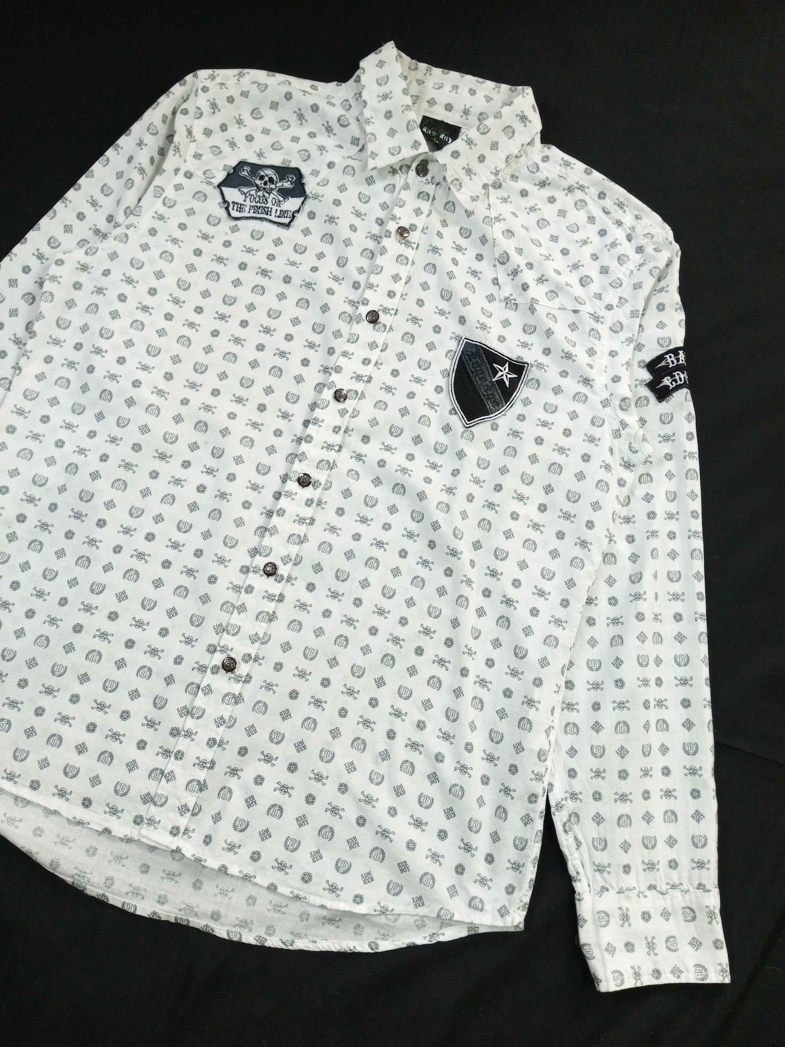 Japanese Brand Badboy full Skull print Y2K Poem Shirt Size US L / EU 52-54 / 3 - 2 Thumbnail