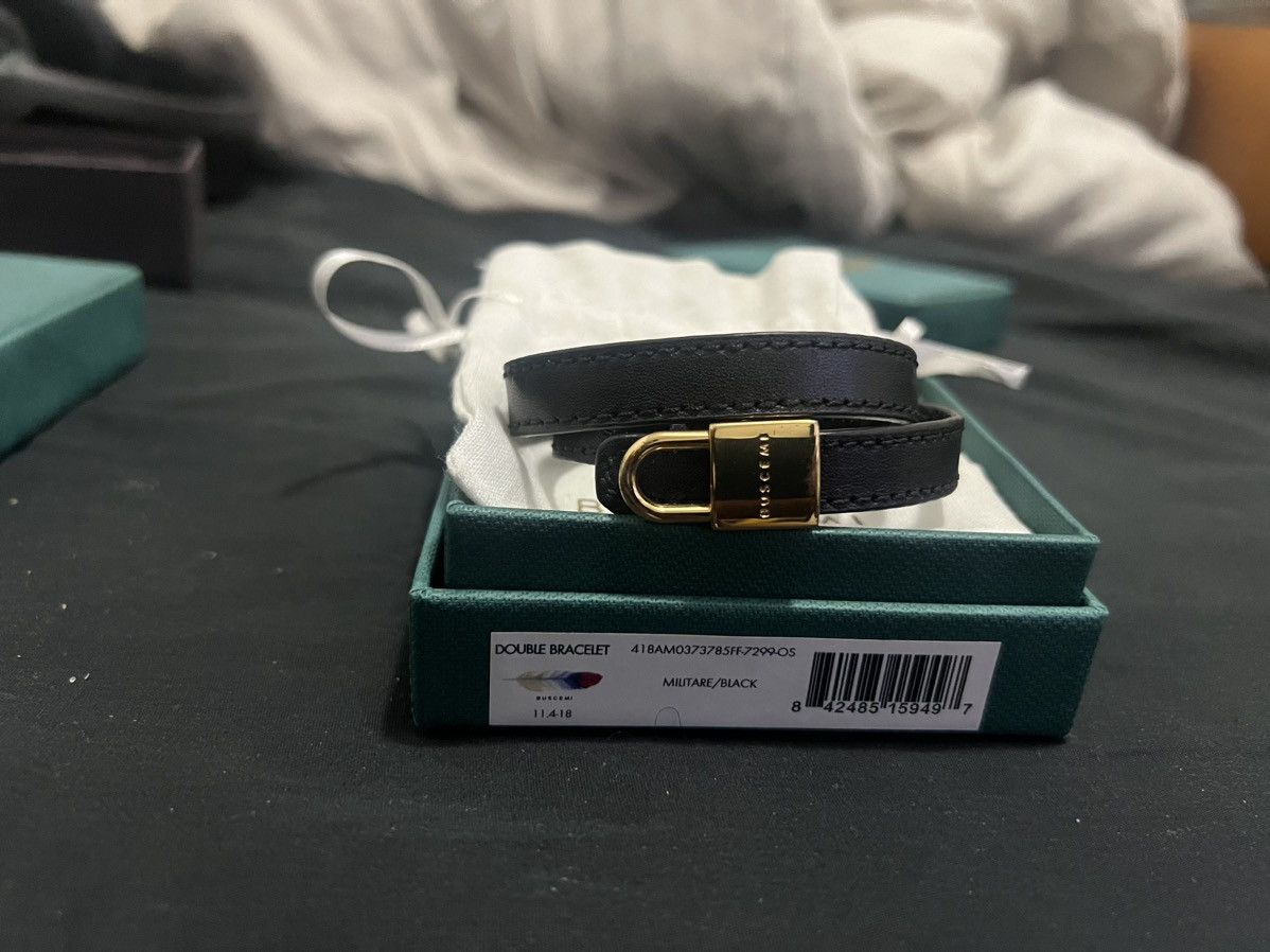 Buscemi Buscemi Leather Gold Lock Bracelet Size ONE SIZE - 1 Thumbnail