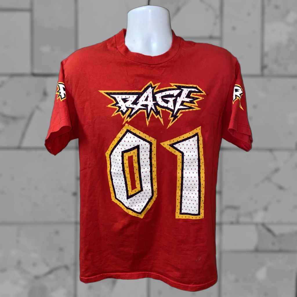 Drew VINTAGE Drew Pearson Mens Red USA Made Short Sleeve XFL RAGE T-Shirt Size L Size US L / EU 52-54 / 3 - 1 Thumbnail