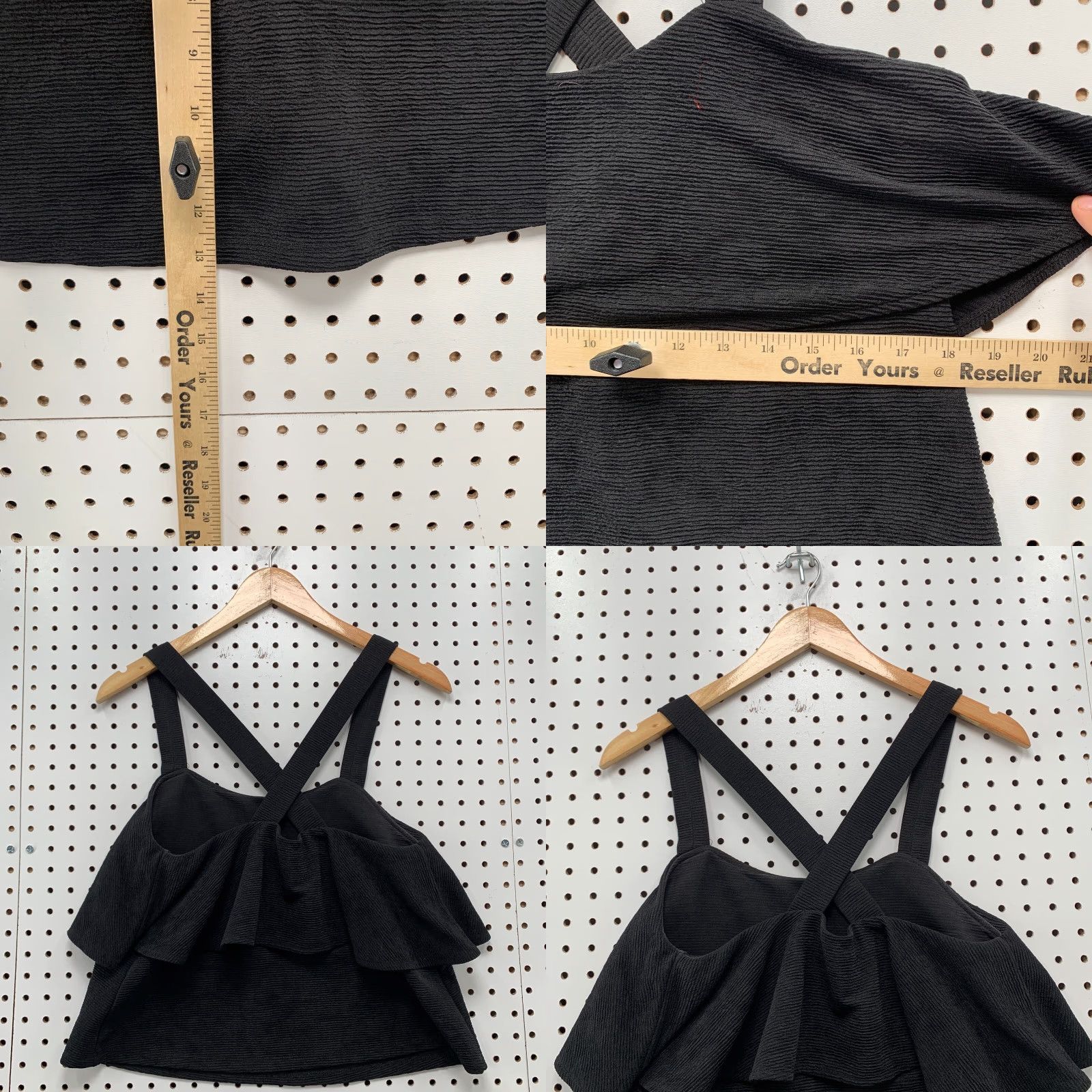 Madewell Madewell Tank Top Womens Small Black Tiered Ruffle Textured Ribbed 18X13 Size S / US 4 / IT 40 - 8 Thumbnail