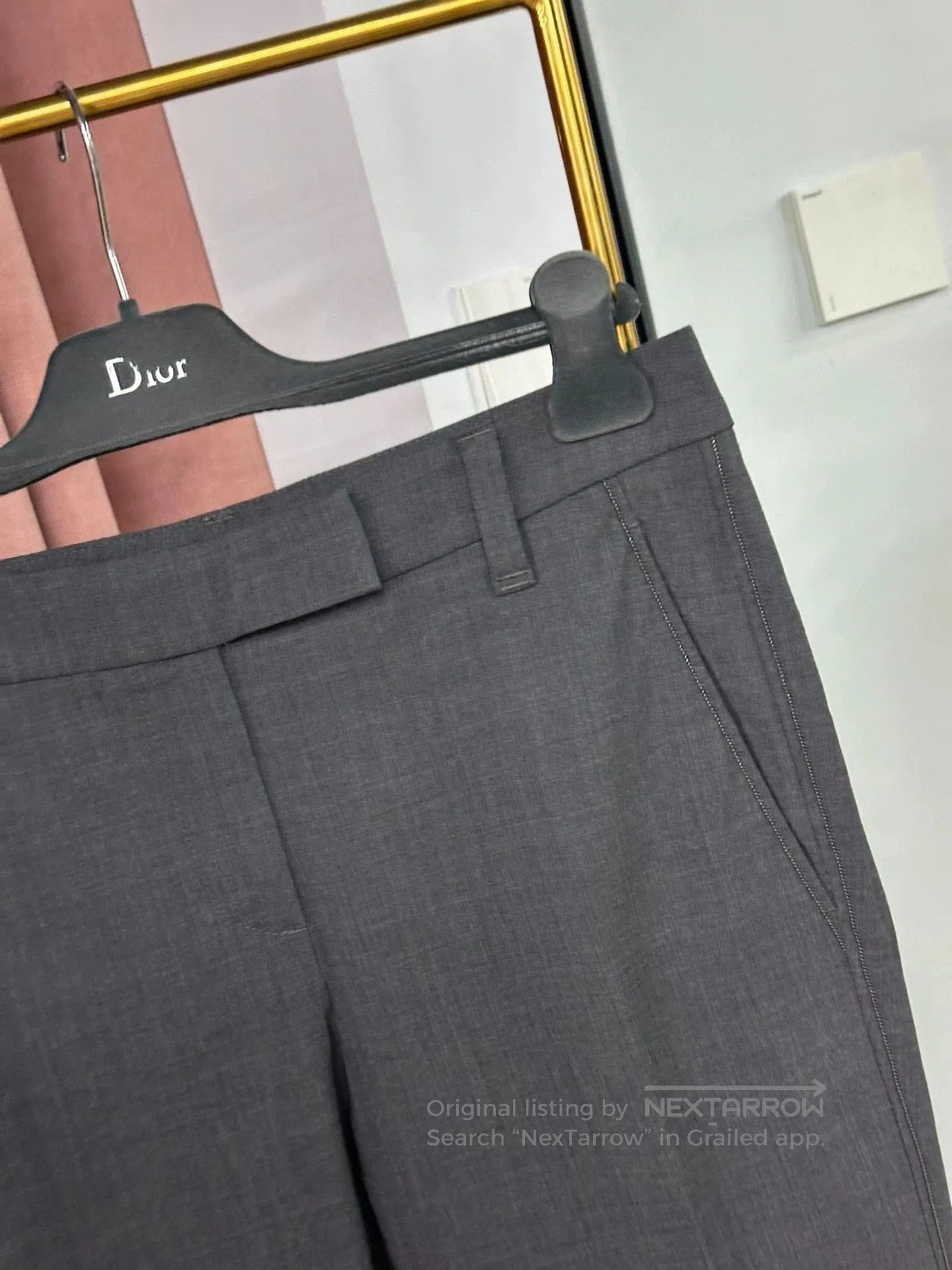 Brunello Cucinelli Brunello Cucinelli Gray Beaded Side Trousers. Size US 40 / EU 56 - 2 Thumbnail