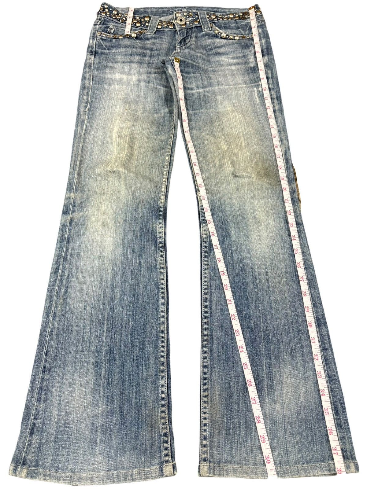 Miss Me Vintage Miss Me Mud Wash Distressed Bootcut Flare Jeans Size 29" - 11 Thumbnail