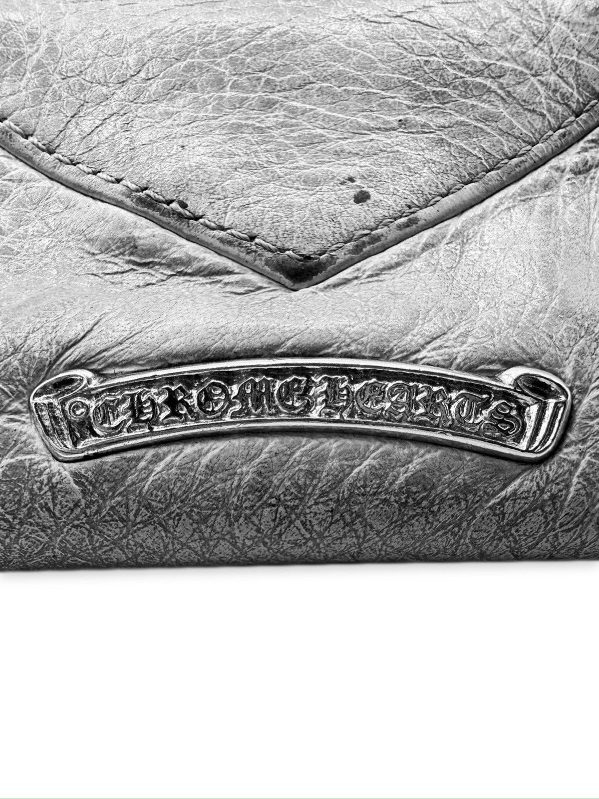 Chrome Hearts Chrome Hearts White Rhodium Tiny Plus Leather Bifold Wallet Size ONE SIZE - 4 Thumbnail