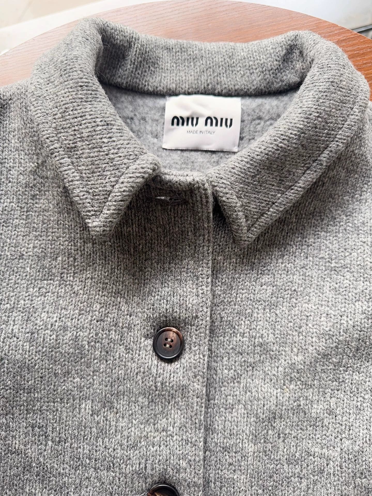Miu Miu MIU MIU 98 New Gray Knit Jacket Women's 24FW 40 Size M / US 6-8 / IT 42-44 - 5 Thumbnail