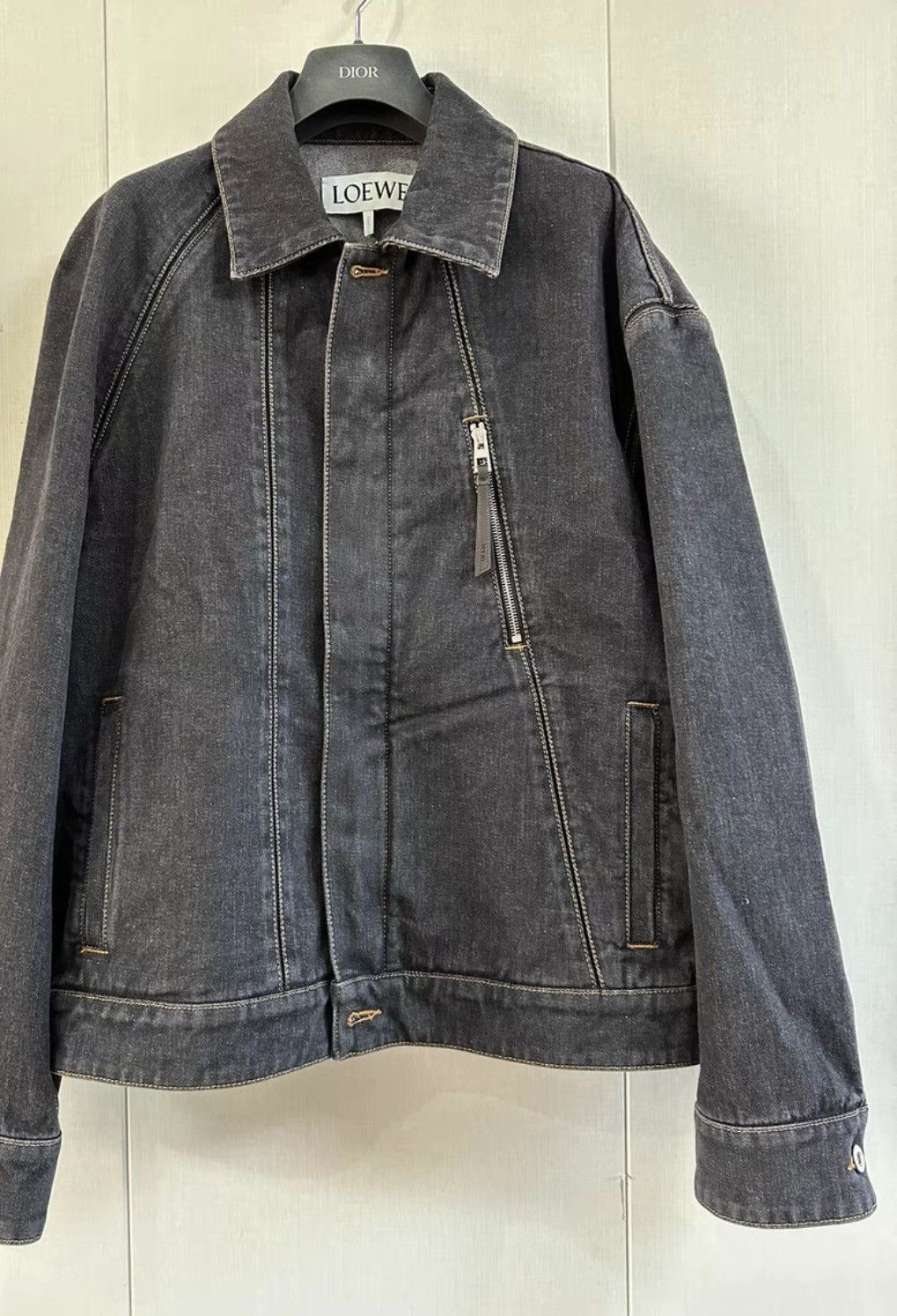 Loewe LOEWE Black-gray geometric denim jacket Size US M / EU 48-50 / 2 - 2 Thumbnail
