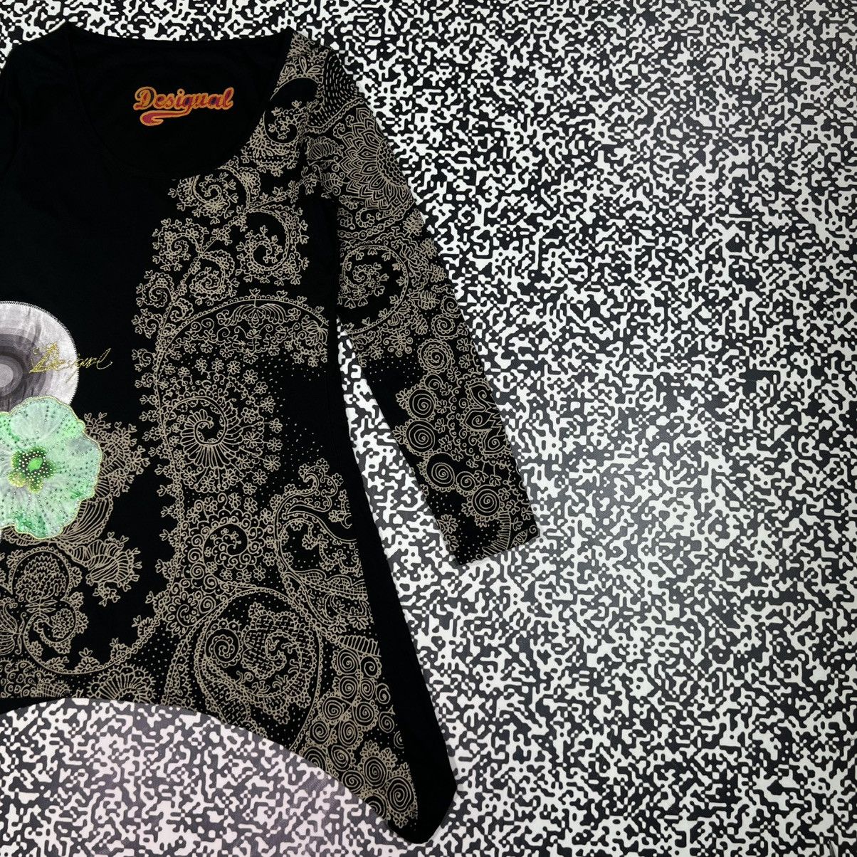 Desigual Vintage Y2K Desigual Floral Abstract Flared Mini Dress Size M / US 6-8 / IT 42-44 - 5 Thumbnail
