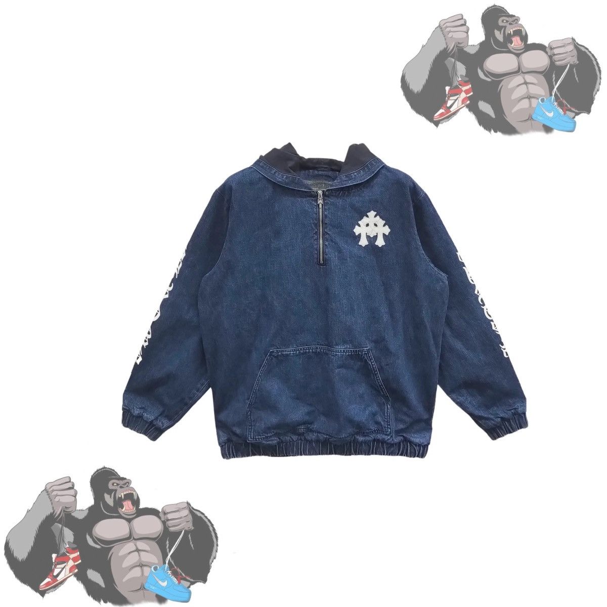 Chrome Hearts Chrome Hearts Leather Triple Cross Denim Anorak Size US M / EU 48-50 / 2 - 1 Thumbnail