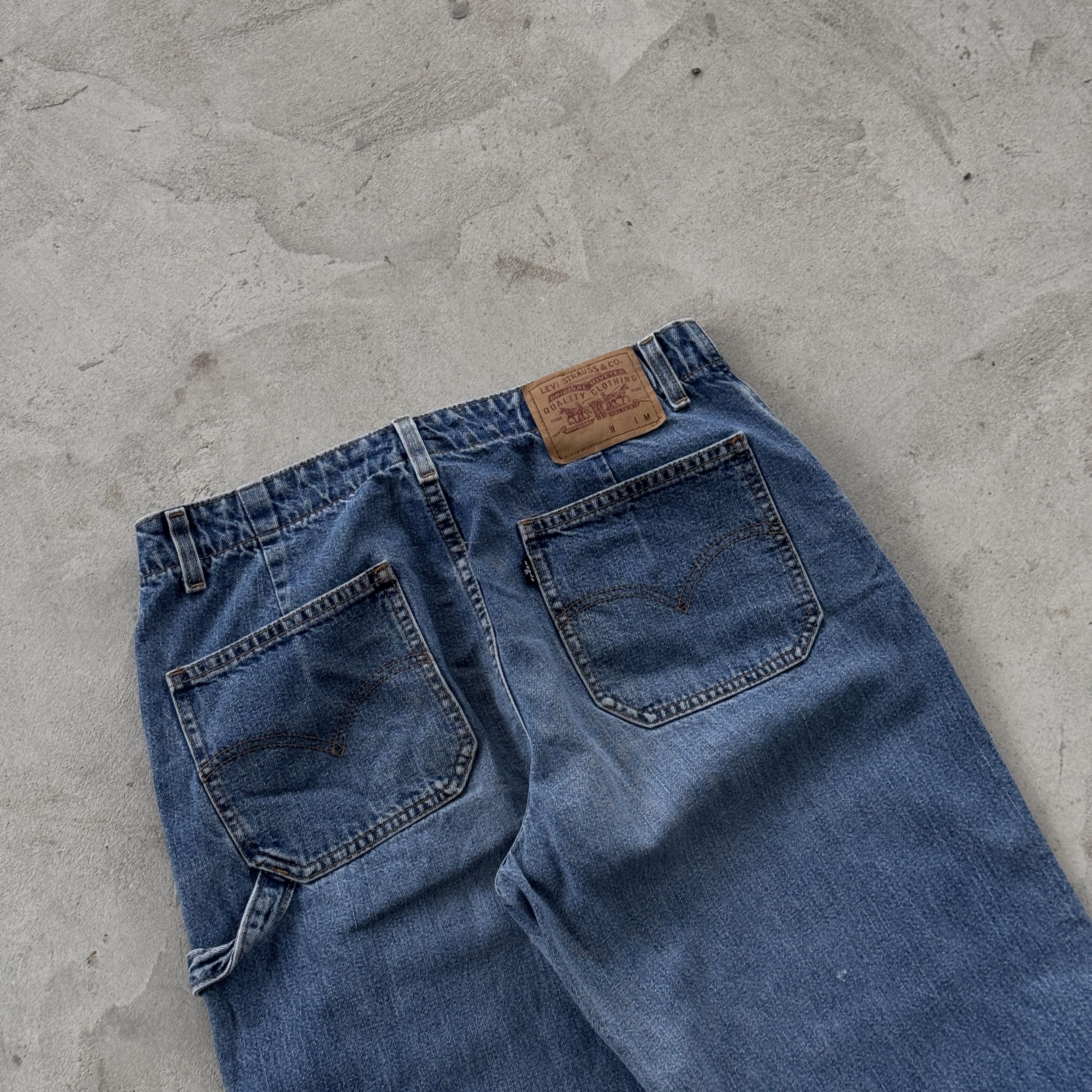 Levi's Vintage 90s Levi's Baggy Carpenter Washed Blue Pants Size US 32 / EU 48 - 4 Thumbnail