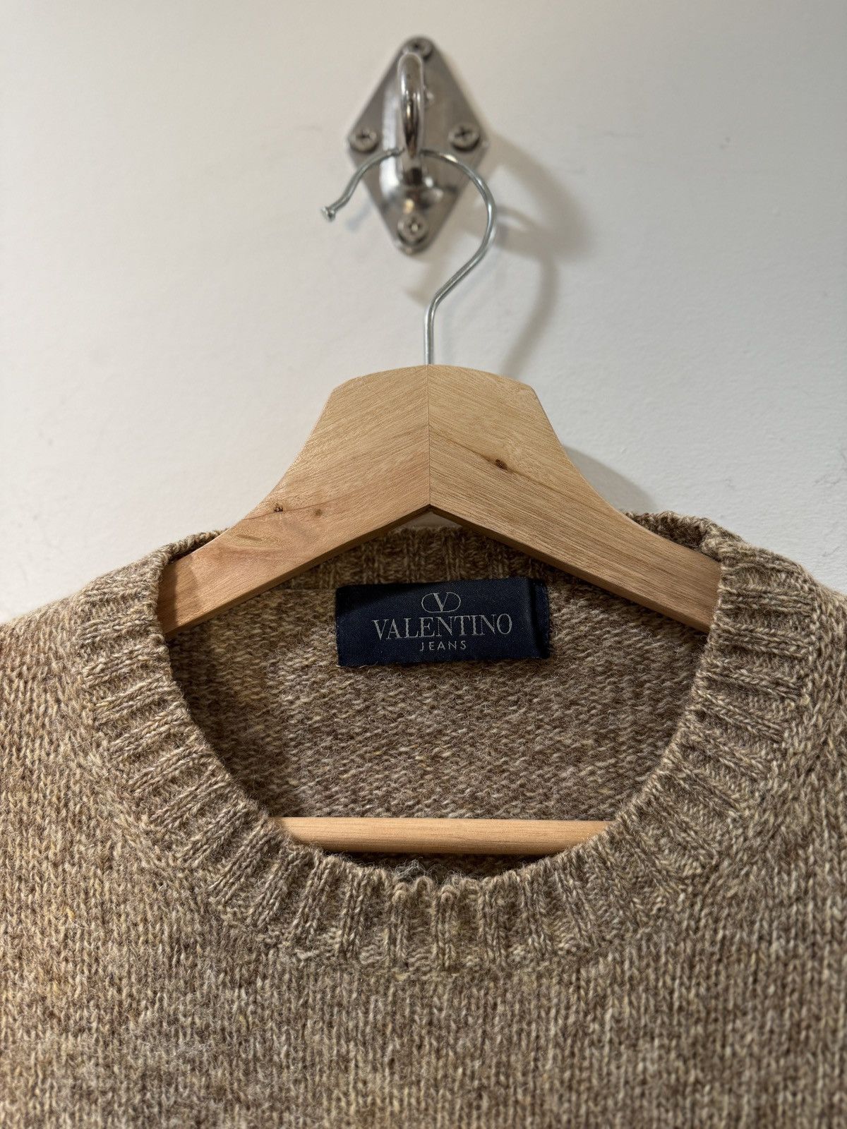 Valentino Vintage Valentino Jeans Brown Wool Knit Sweater Size US L / EU 52-54 / 3 - 2 Thumbnail