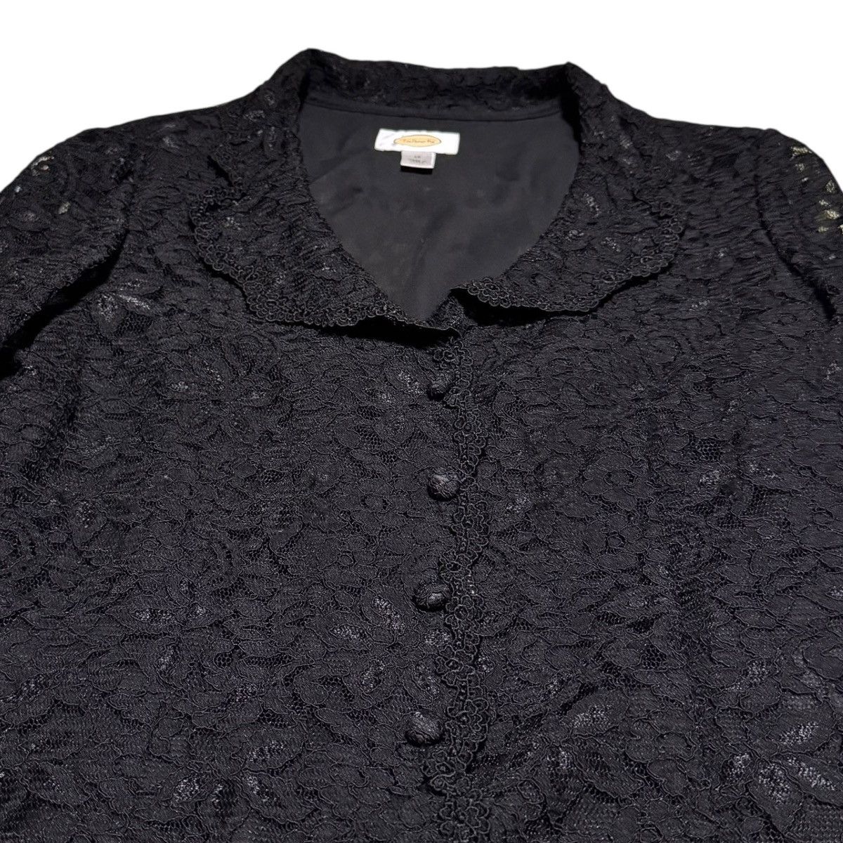 Talbots Talbots Black Lace Patterned Jacket Women's 12 Size L / US 10 / IT 46 - 2 Thumbnail