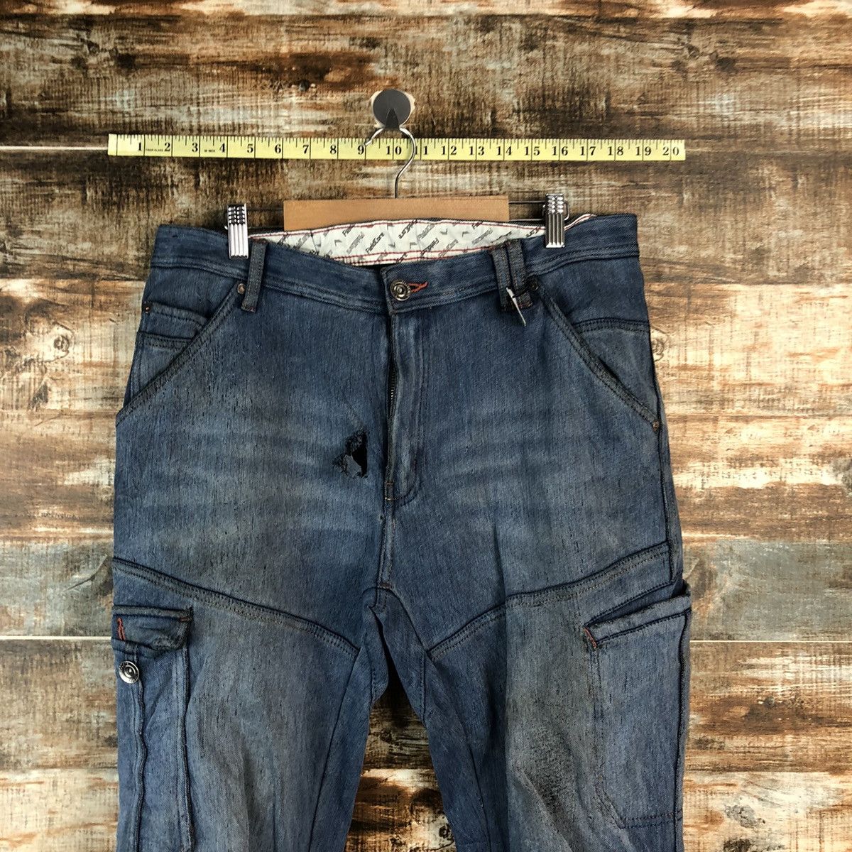 Japanese Brand Field Core Blue Distressed Denim Pants #A2138 Size US 33 - 4 Thumbnail