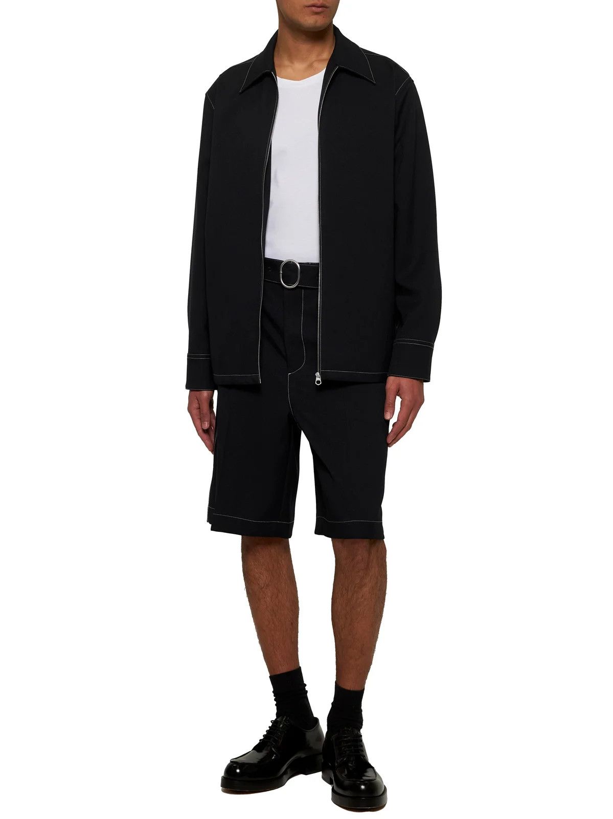 Jil Sander o1loc1c0426 Long Sleeved Zip Up Shirt in Black Size US M / EU 48-50 / 2 - 4 Thumbnail