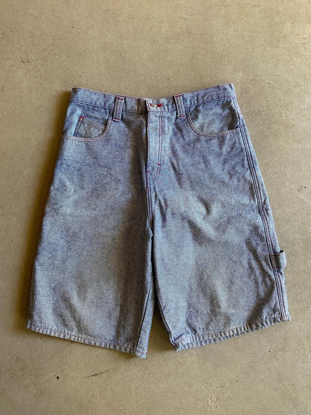 Vintage Y2K Red Contrast Stitch Denim Shorts Sz 38 Size US 38 / EU 54 - 1 Thumbnail