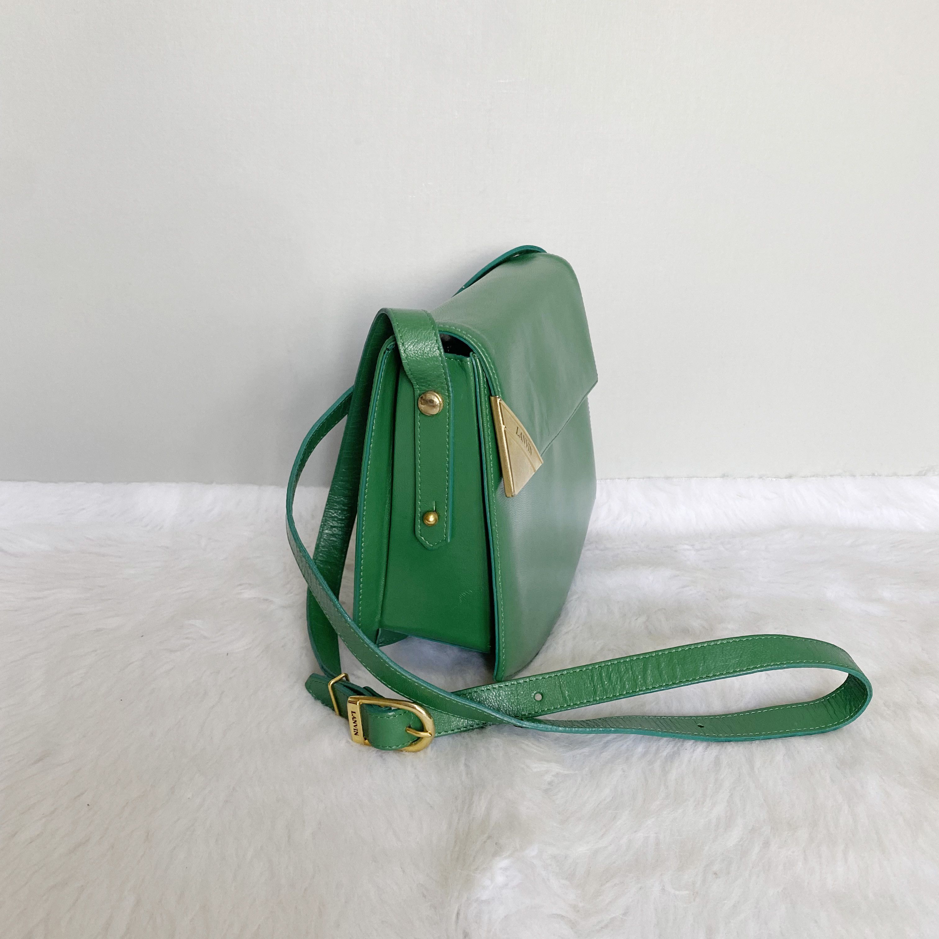 Lanvin Vintage Green Leather Crossbody Bag Size ONE SIZE - 2 Thumbnail