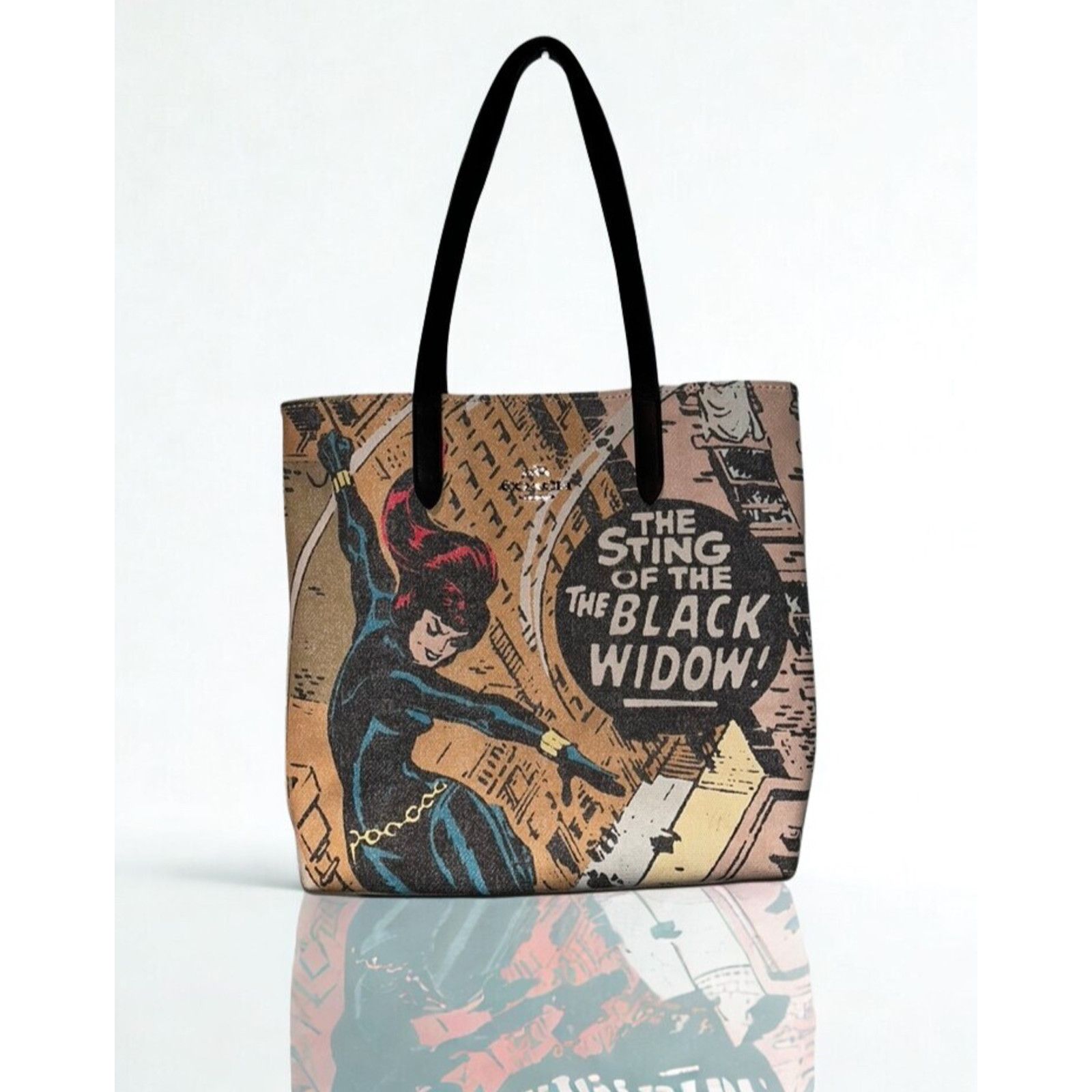 Coach X Marvel Black Widow Large Tote Bag Euc, Women's