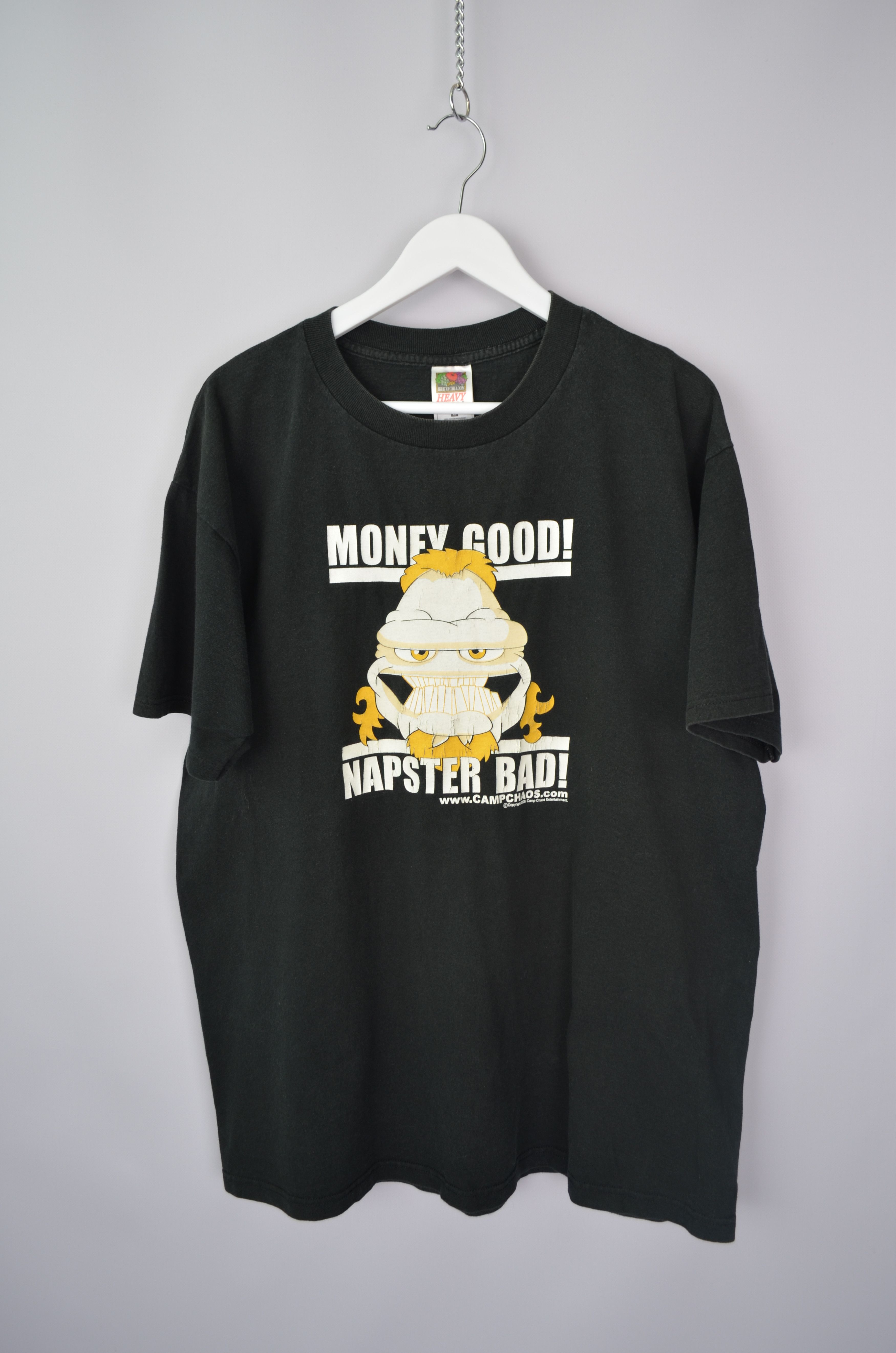 Band Tees × Metallica × Vintage 00s vintage Metallica Money Good Napster Bad James Hetfield Size US XL / EU 56 / 4 - 1 Thumbnail