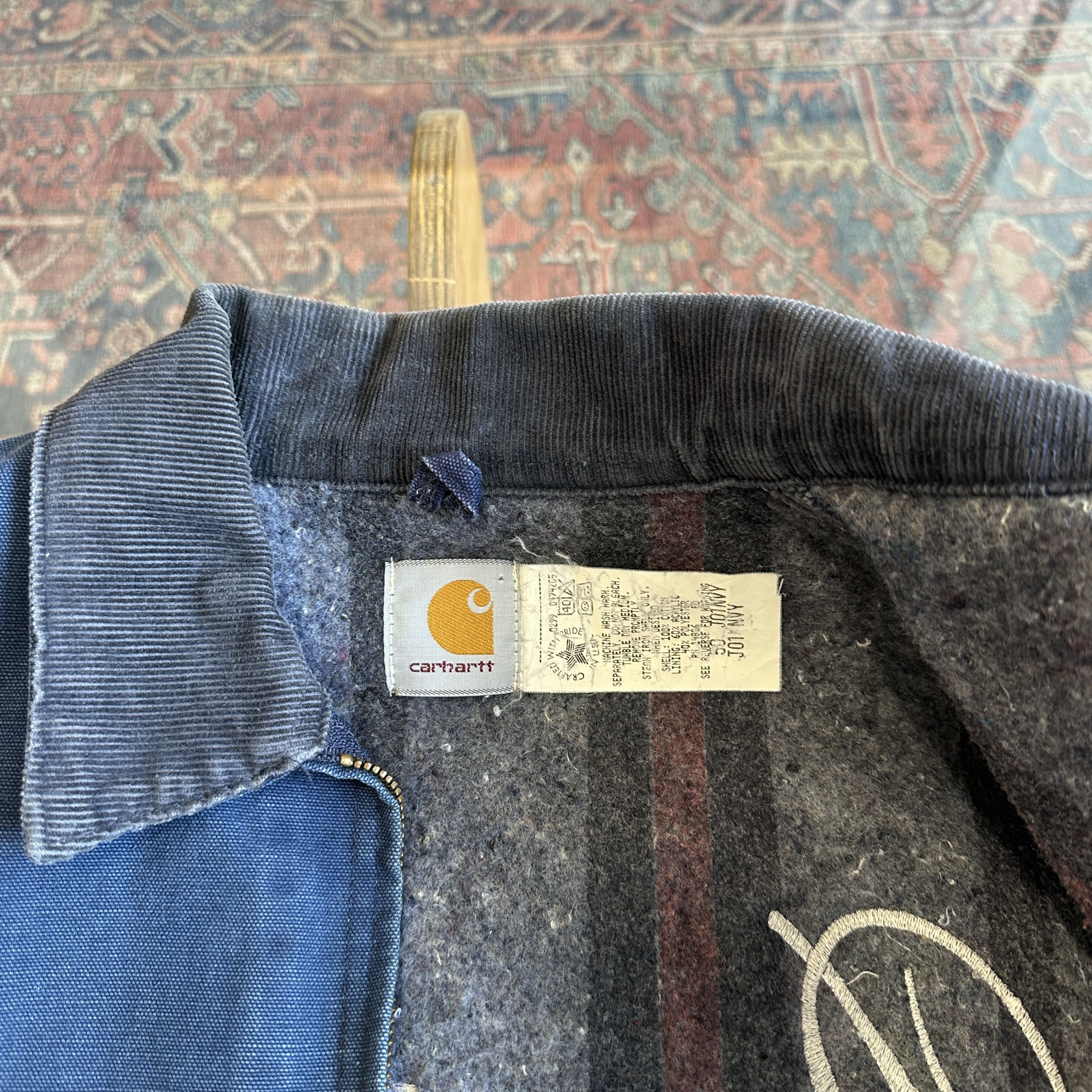 Carhartt Carhartt J01 NVY Blanket Lined Detroit Jacket Size US XL / EU 56 / 4 - 5 Thumbnail