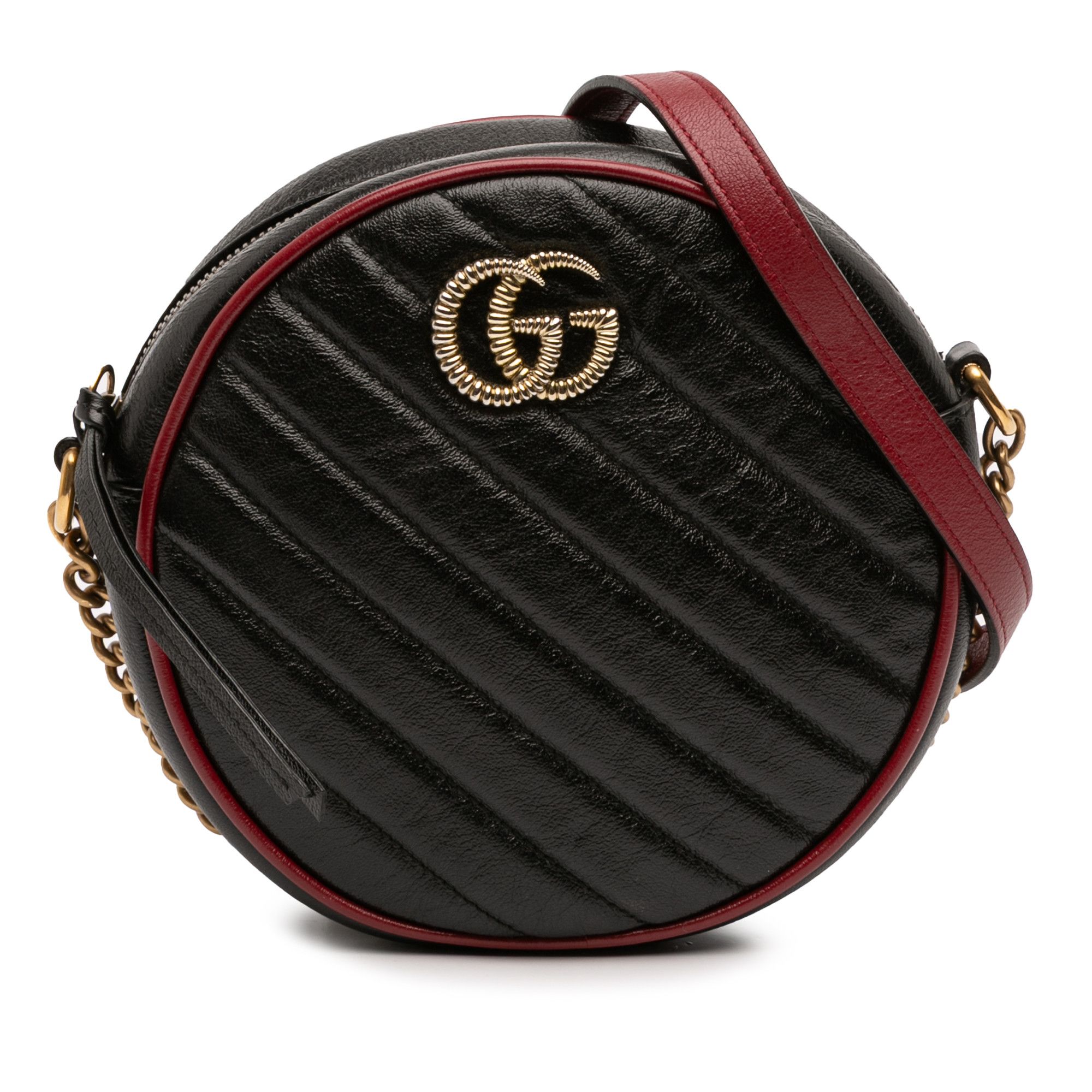 Gucci Gucci Mini GG Marmont Matelasse Leather Torchon Round Crossbody Size ONE SIZE - 1 Thumbnail