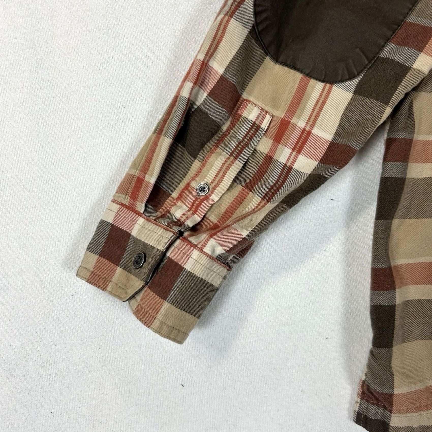 Wrangler Wrangler Button-Up Shirt Mens L Brown Plaid Long Sleeve Elbow Patch Carded Collared All Seasons Heritage Button Up Size US L / EU 52-54 / 3 - 6 Thumbnail