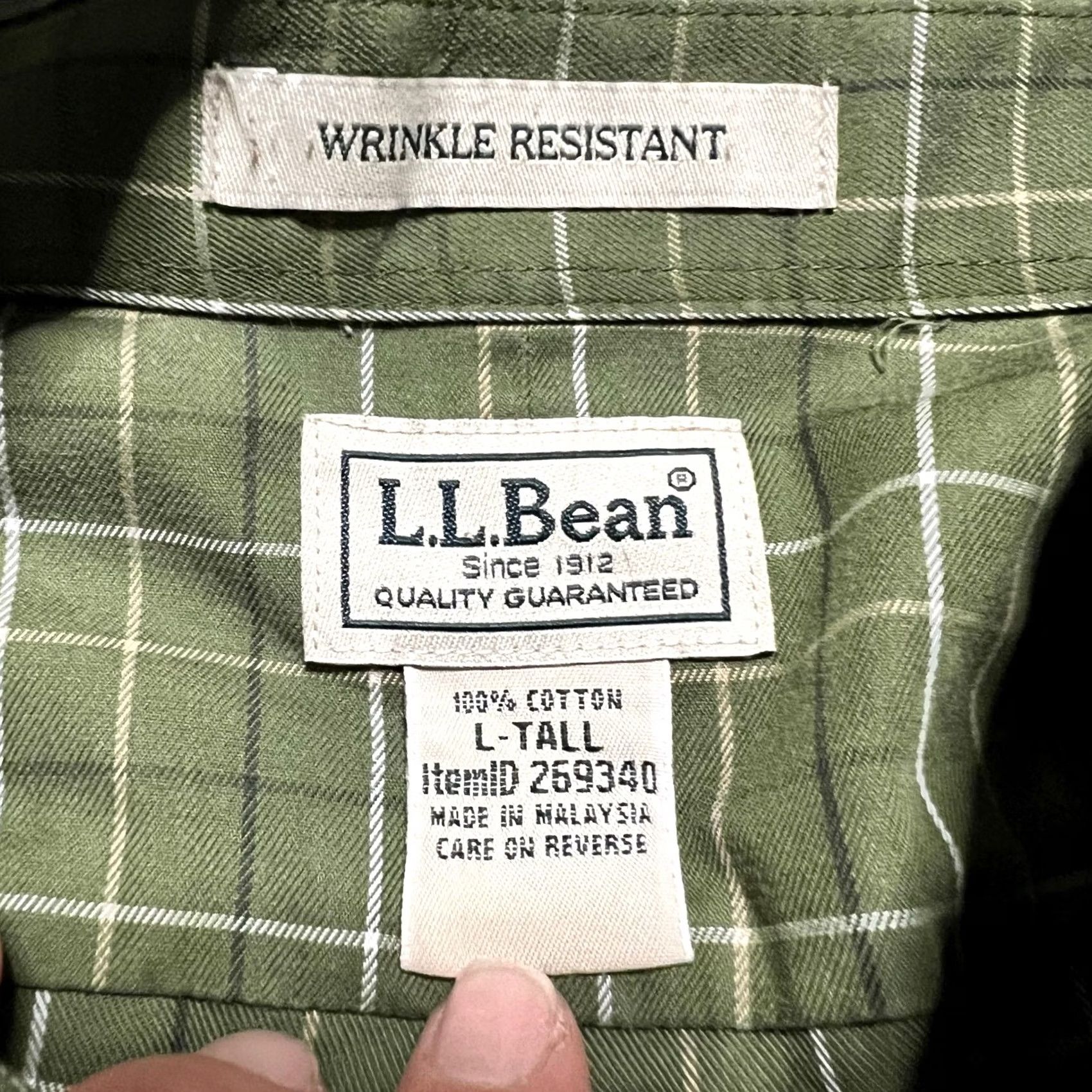 Vintage LL Bean Shirt Mens LT Green Plaid Wrinkle Resistant Short Sleeve Big & Tall Mens-LT Size US L / EU 52-54 / 3 - 7 Thumbnail