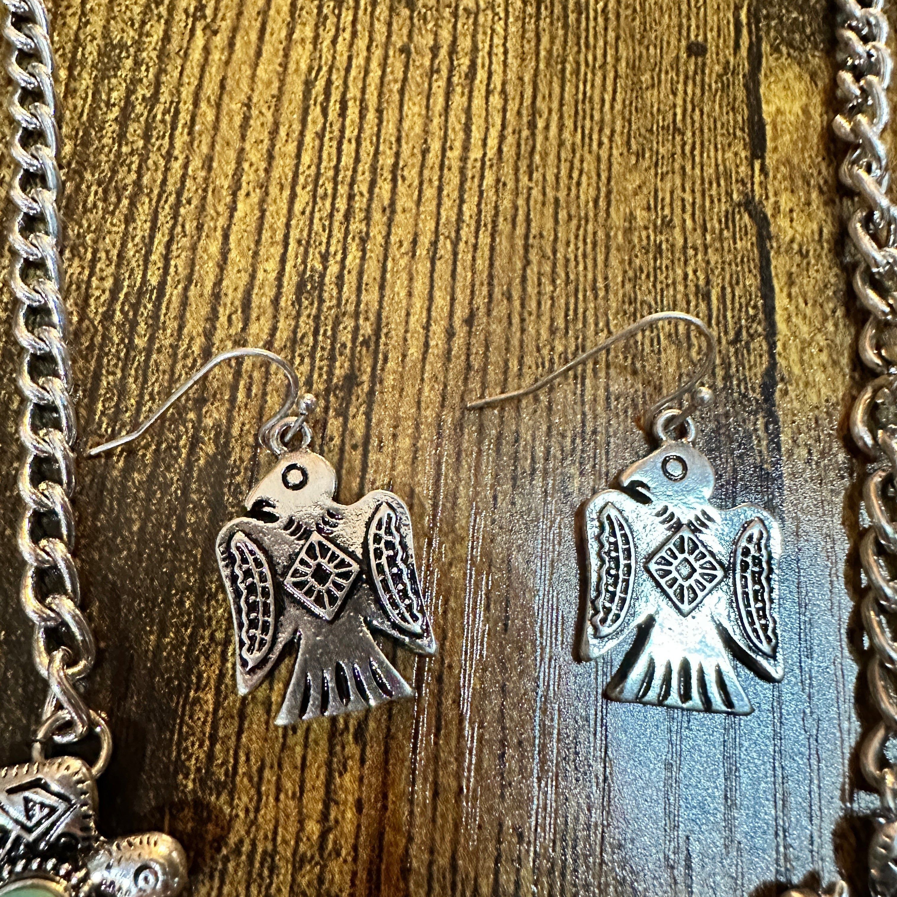 Other Tritone Metal Native Thunderbird Necklace and Earrings Set Size ONE SIZE - 5 Thumbnail