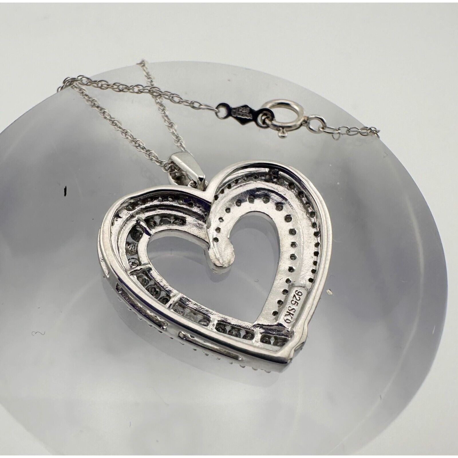 Other Beautiful 1/2 Carat Natural Diamond Heart Necklace Sterling Size ONE SIZE - 6 Thumbnail