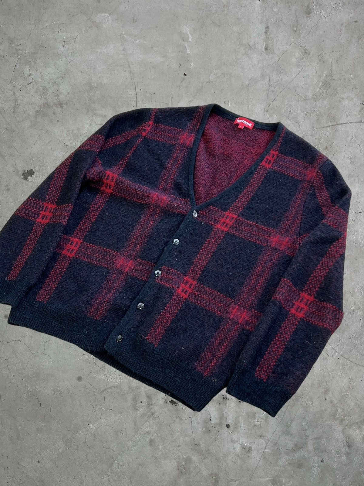 FW/14 Supreme Plaid Mohair Cardigan