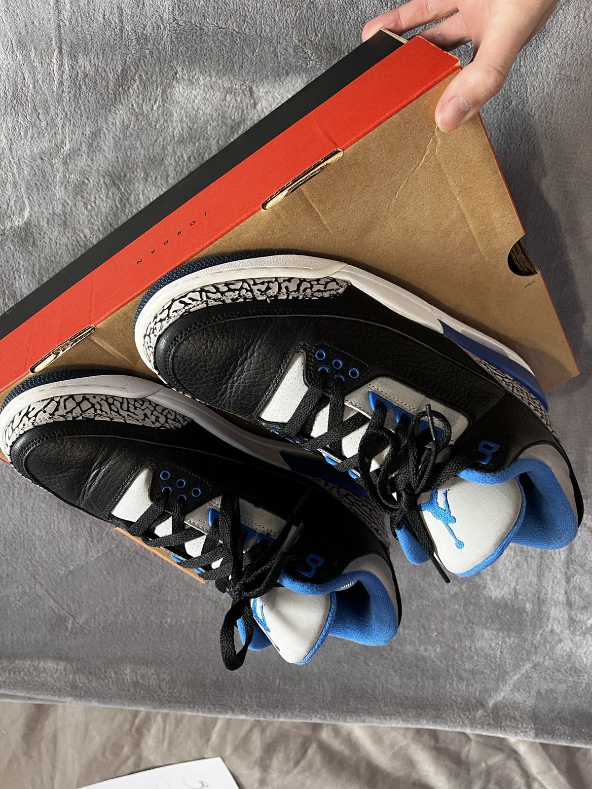 Jordan Brand × Nike Air Jordan 3 - Sport Blue / Blue Cement. Size US8.5/EU42 Size US 8.5 / EU 41-42 - 3 Thumbnail