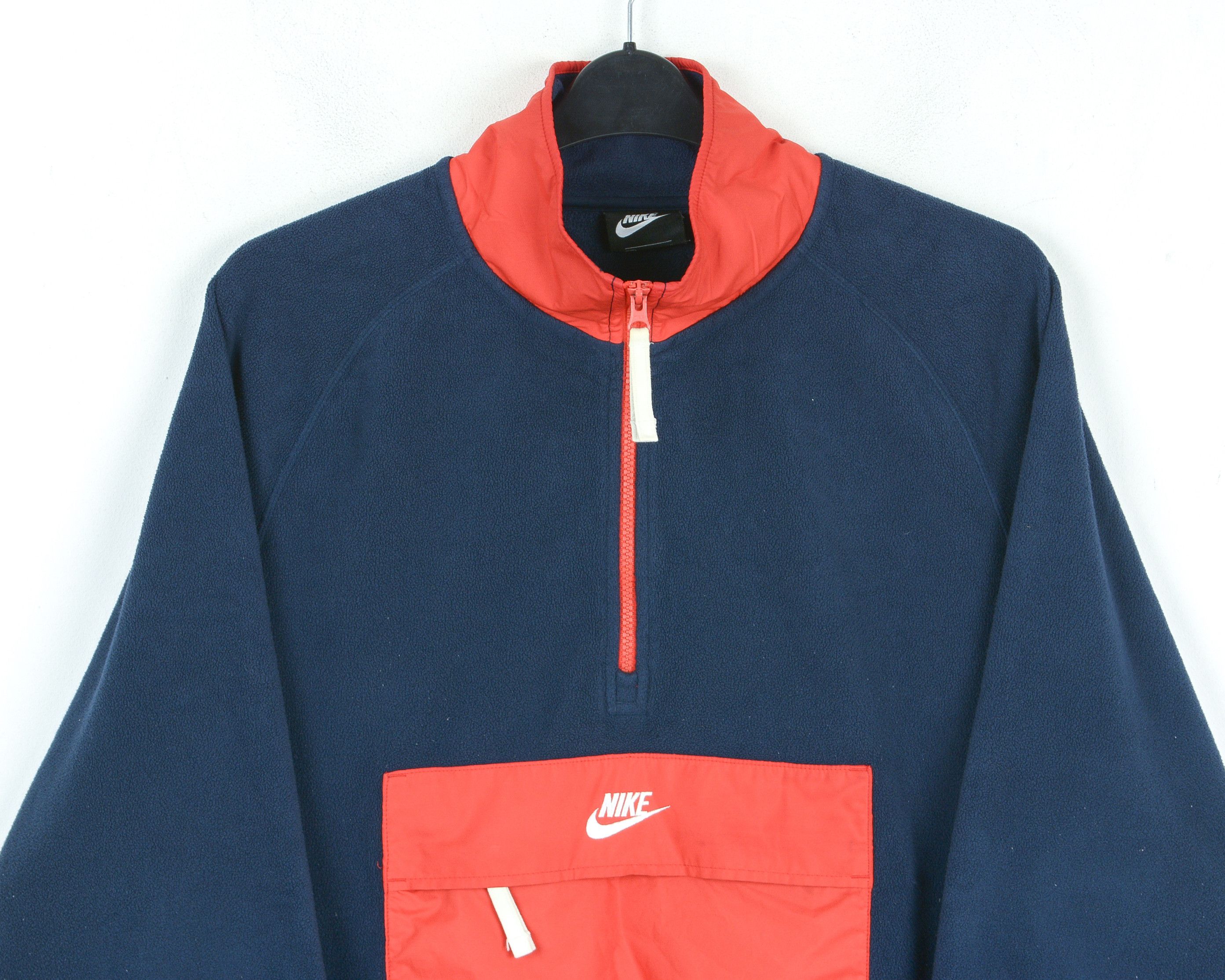 Nike Half Zip Borg Sweat In Navy L Fleece Jumper Pullover Size US L / EU 52-54 / 3 - 8 Thumbnail