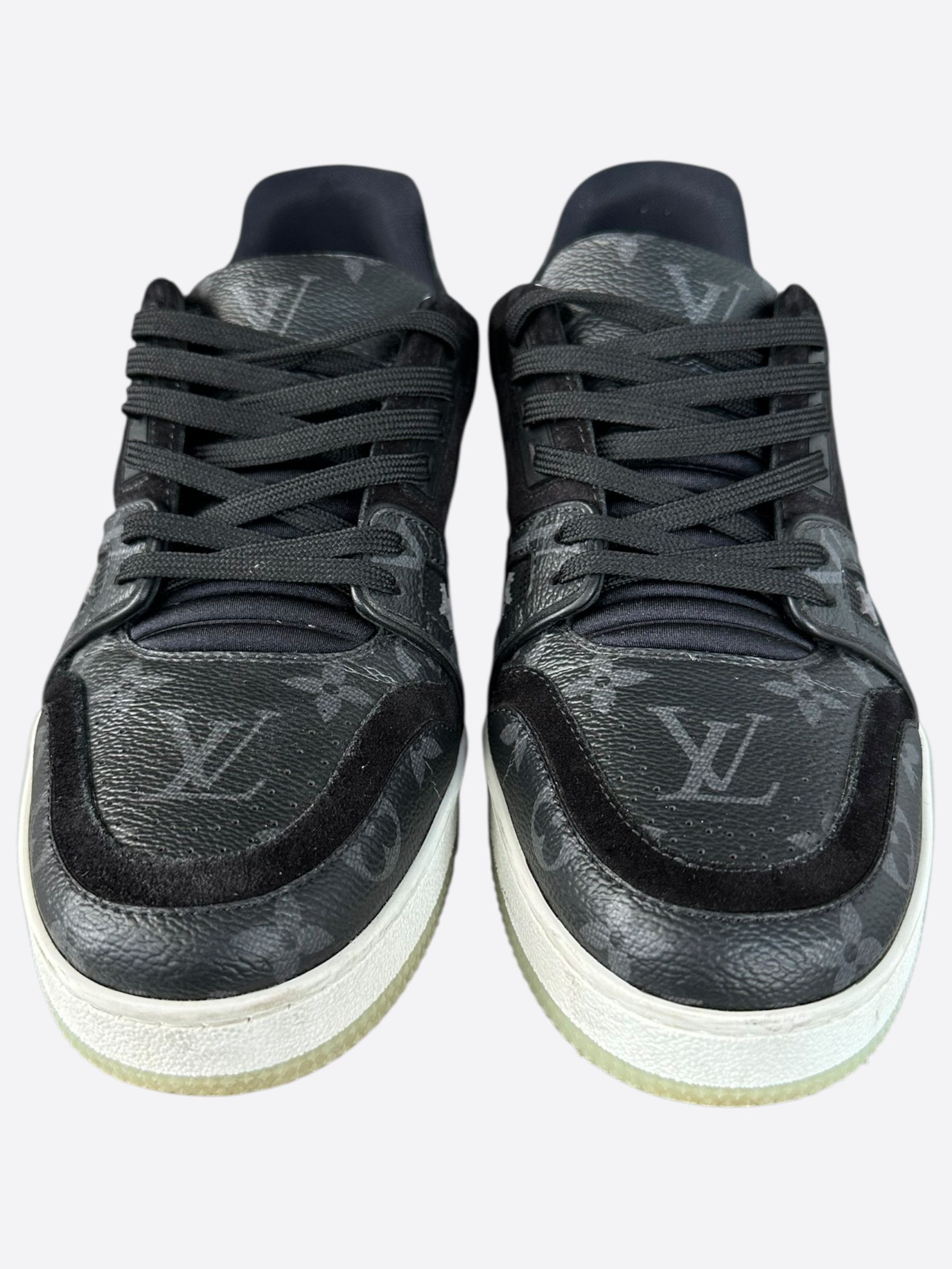 Louis Vuitton Louis Vuitton Black Monogram Eclipse Suede Trainers Size US 7 / EU 40 - 2 Thumbnail