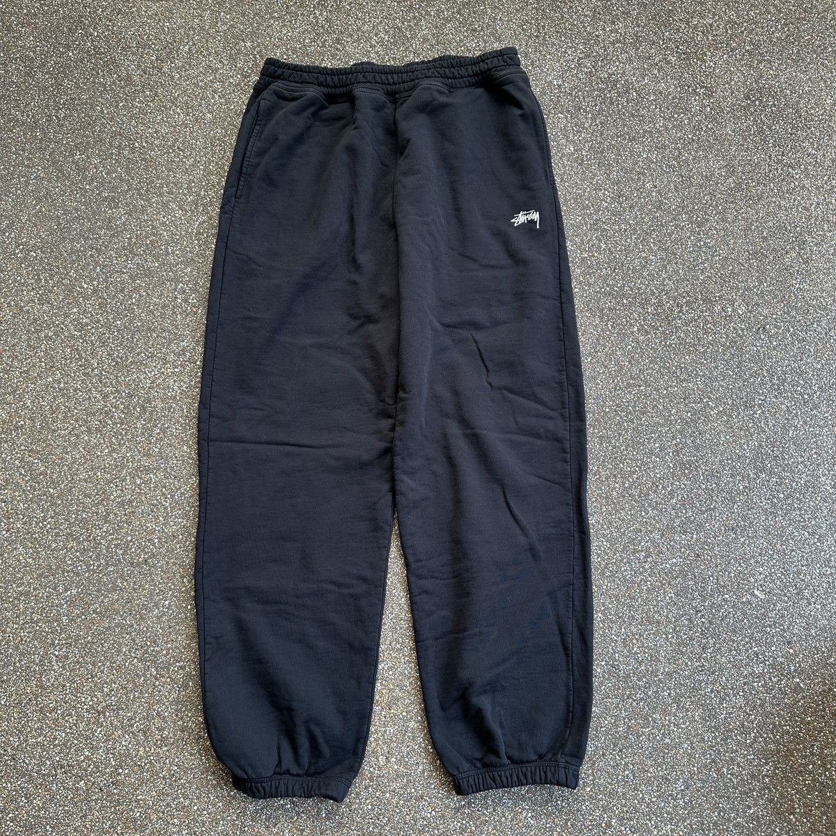 image of Stussy Stock Logo Sweatpants in Black, Men's (Size 36)