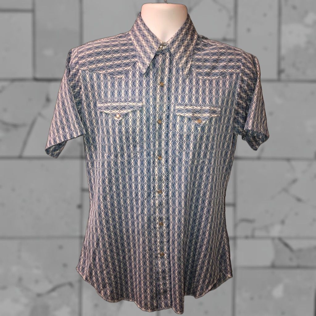 Vintage Brongo Westerns Men’s Western Short Sleeve Snap Button Shirt Blue Size 15.5 Midwestern Casual Size US M / EU 48-50 / 2 - 1 Thumbnail
