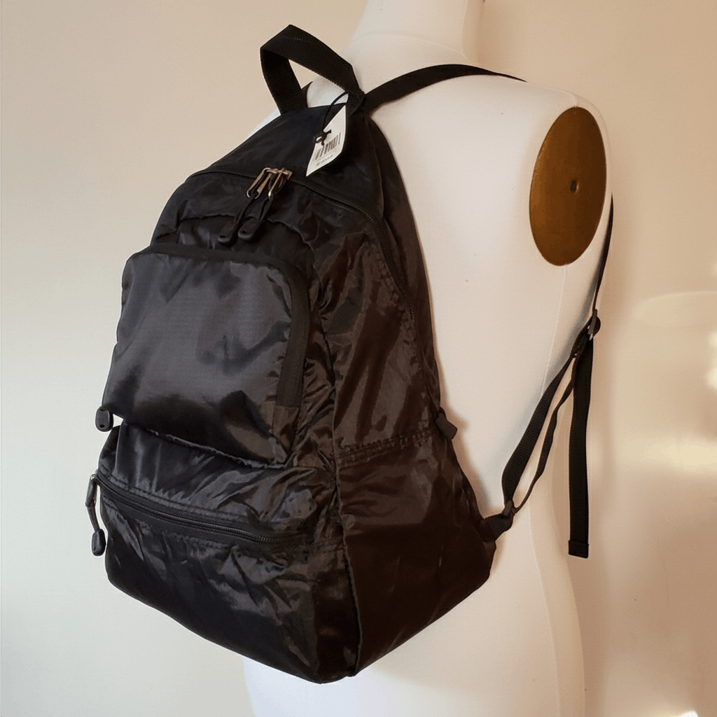 Other Backpack 15x12x6" Convertible Folds Pouch Black Zipper Size ONE SIZE - 5 Thumbnail