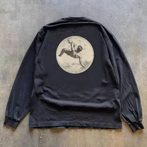 VIBE Black washed retro moon pattern long sleeve t-shirt Size US L / EU 52-54 / 3 - 1 Thumbnail