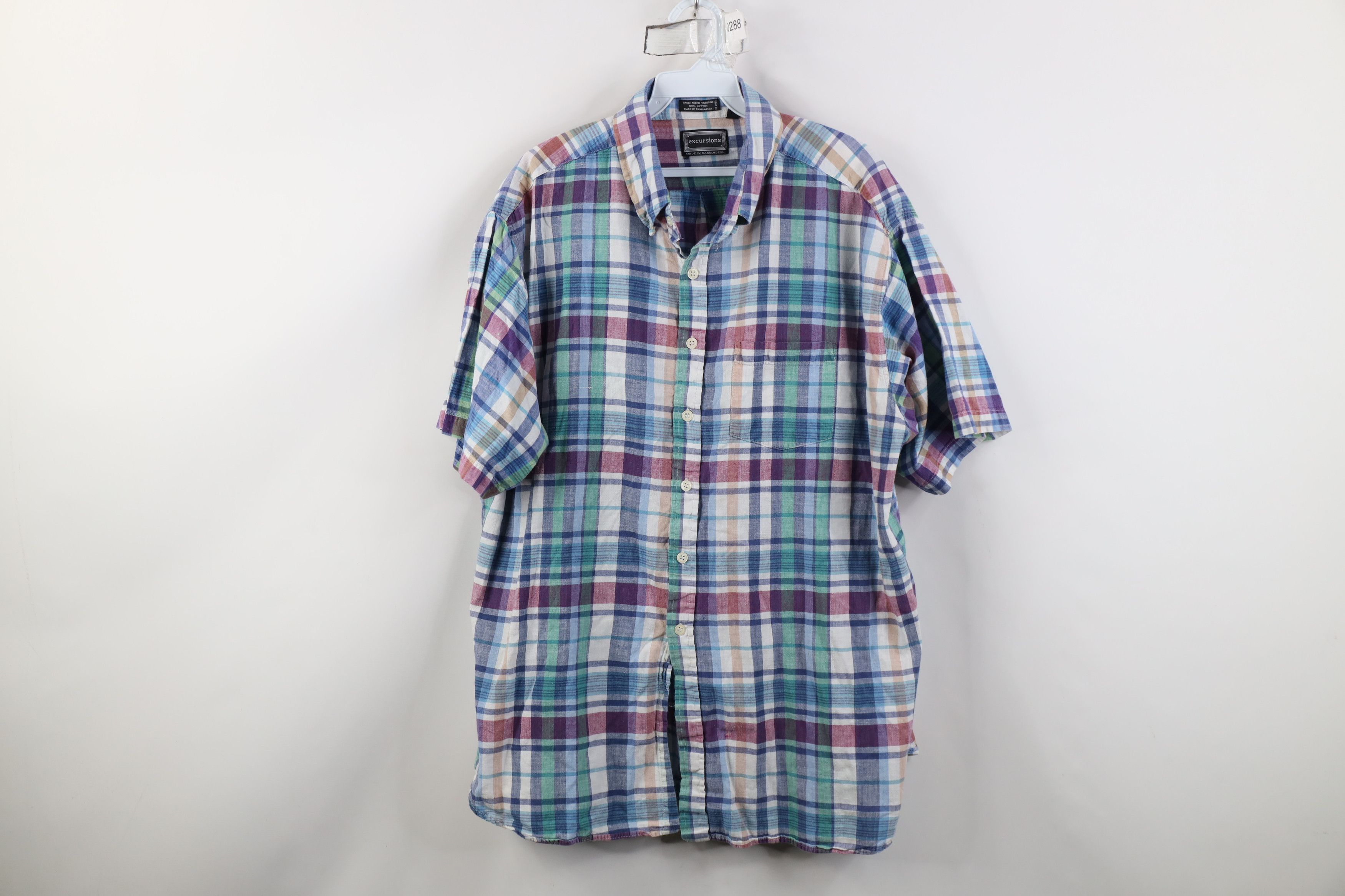 Vintage Vintage 90s Streetwear Madras Plaid Button Down Shirt Size US XXL / EU 58 / 5 - 1 Thumbnail