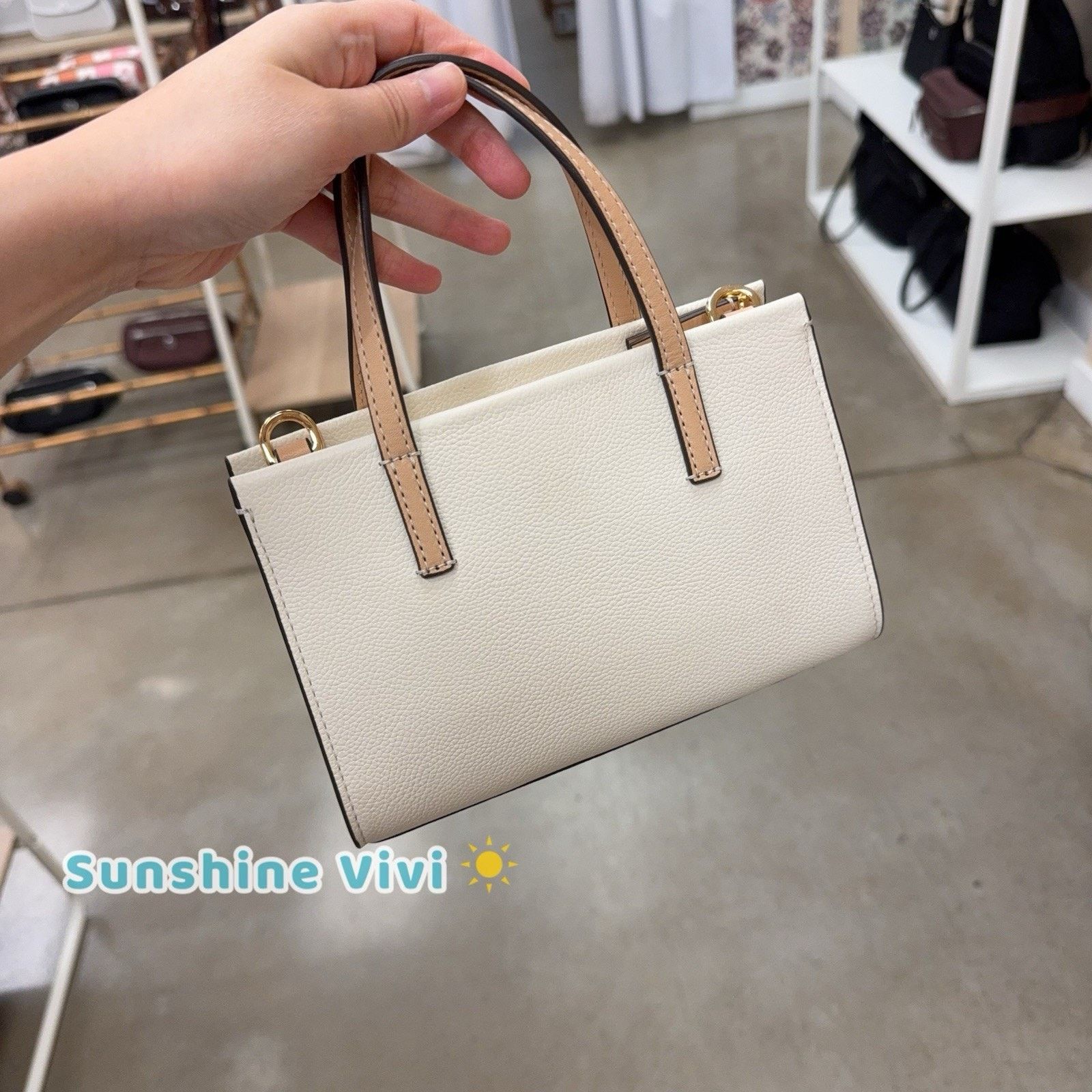 Tory Burch NWT Tory Burch Blake Color-Block Mini Tote 175949 Warm White Size ONE SIZE - 2 Thumbnail