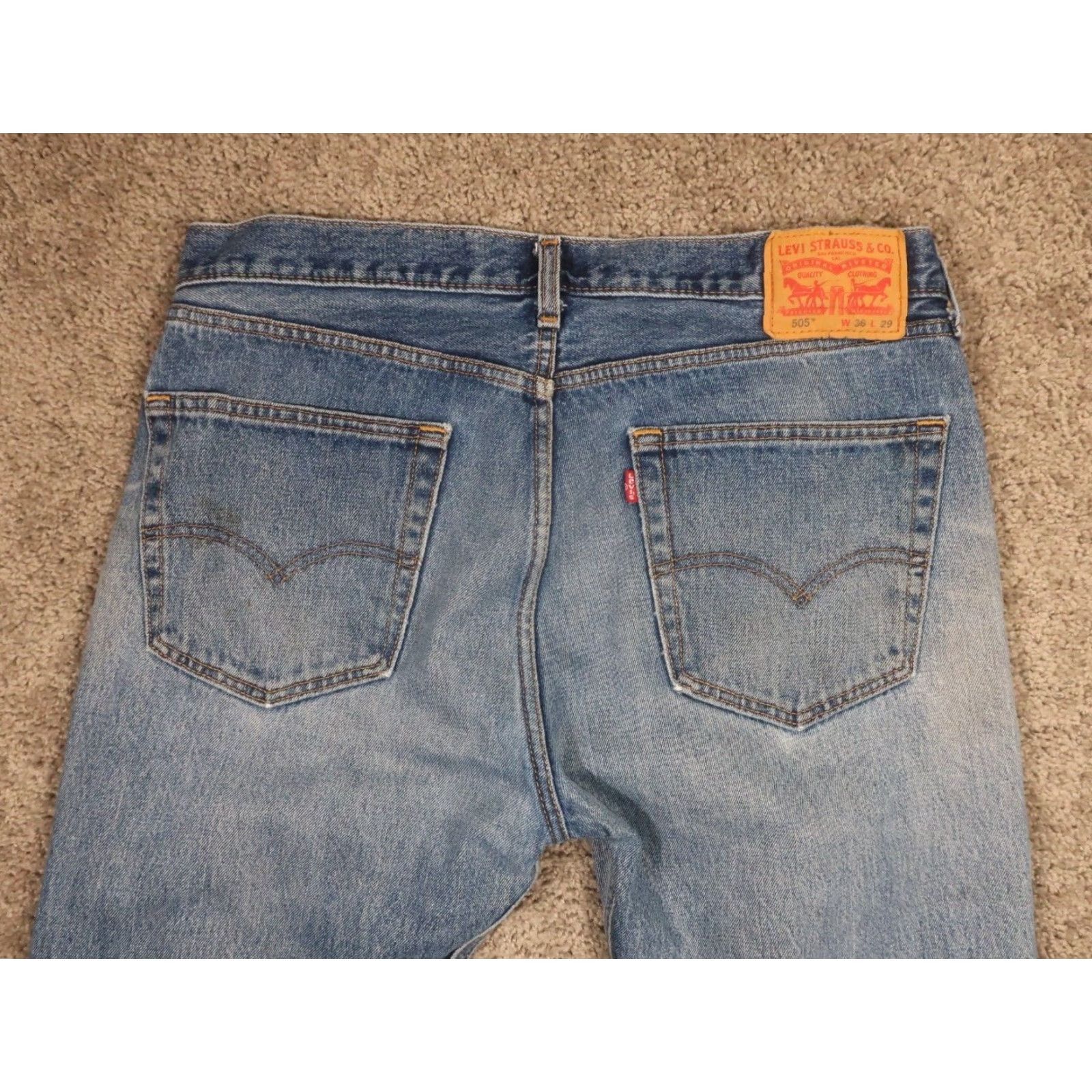 Levi's VINTAGE Levis 505 Jeans 38x29 Blue Denim Regular Fit Straight Leg Jeans Men's Size US 38 / EU 54 - 5 Thumbnail