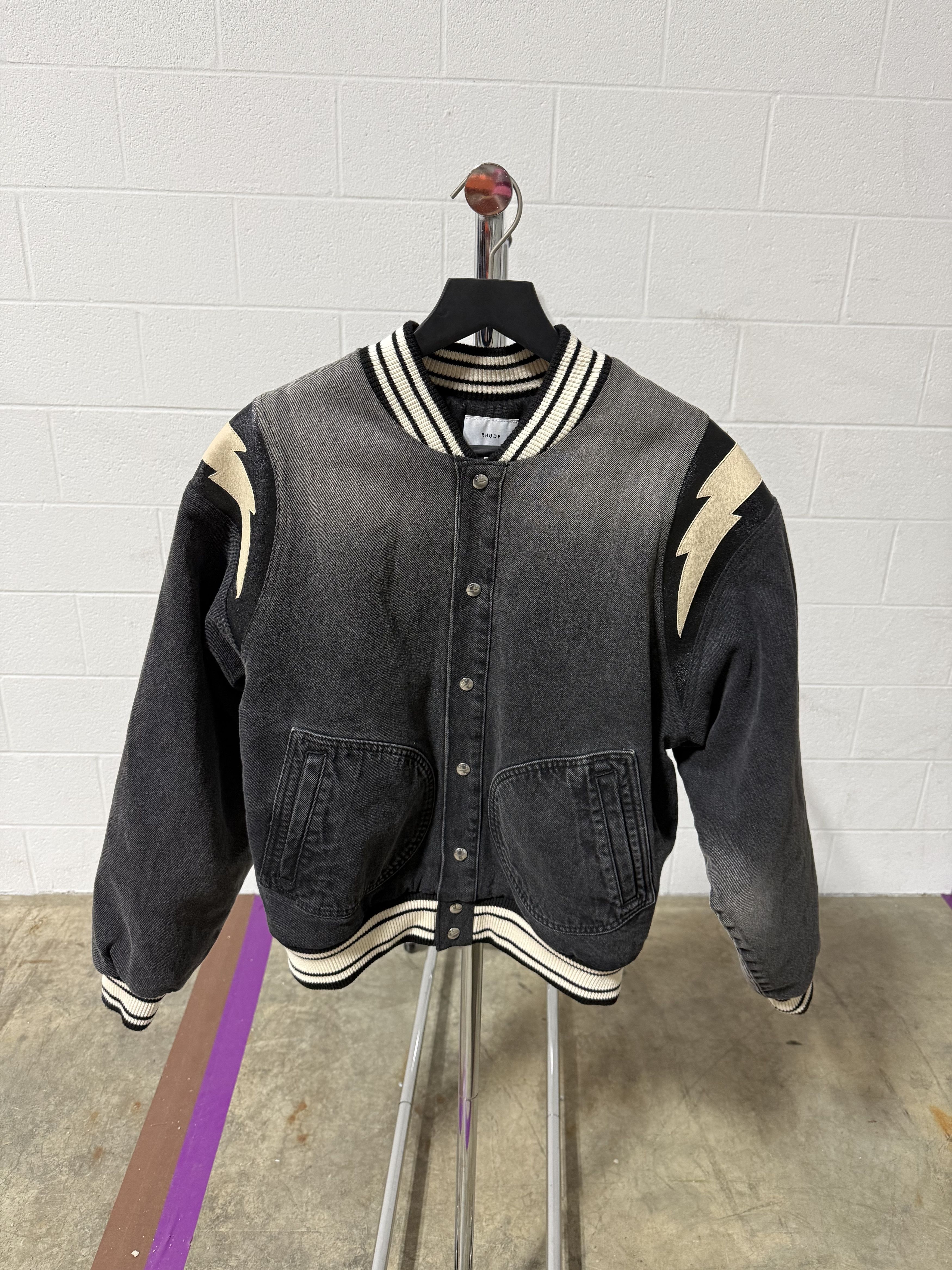 Rhude Rhude Denim Lightning Bomber 'Black' Size US S / EU 44-46 / 1 - 1 Thumbnail