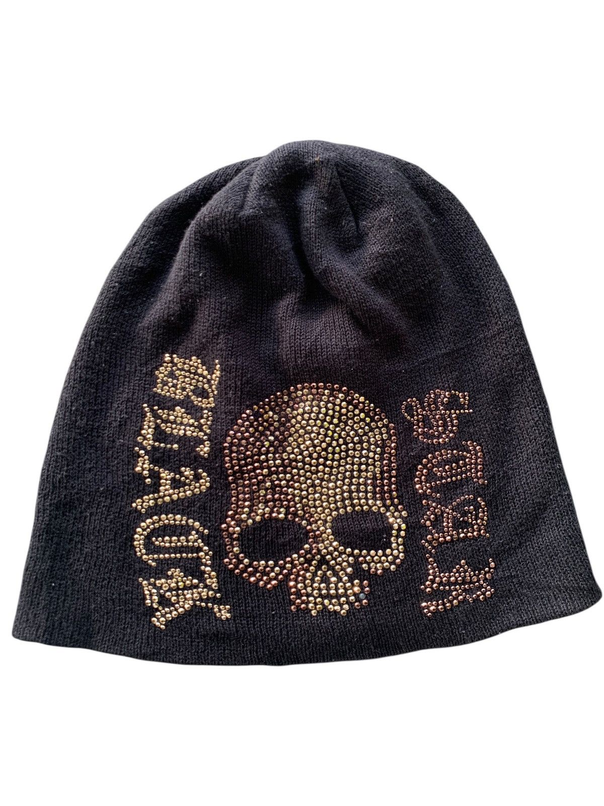 Japanese Brand × Kapital × Vintage BlingVintage Skull Punk Bondage Beanie Hat Japanese Brand ☠️ Size ONE SIZE - 3 Thumbnail