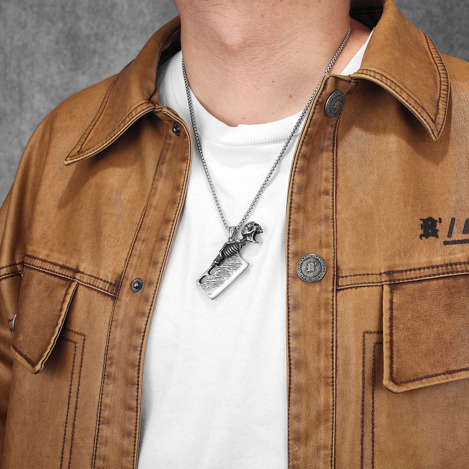 Other Skull Knife Pendant Accessories Necklace Gifts For Him Size ONE SIZE - 5 Thumbnail