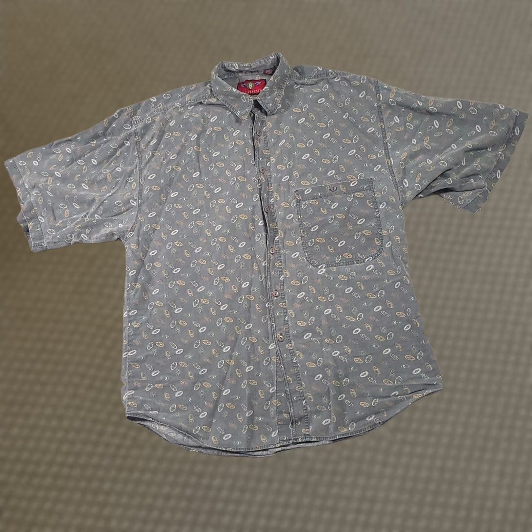 Vintage VINTAGE Boys Industry Western Button Shirt Short Sleeve Mens Large Grunge Skater Shirt Size US L / EU 52-54 / 3 - 1 Thumbnail