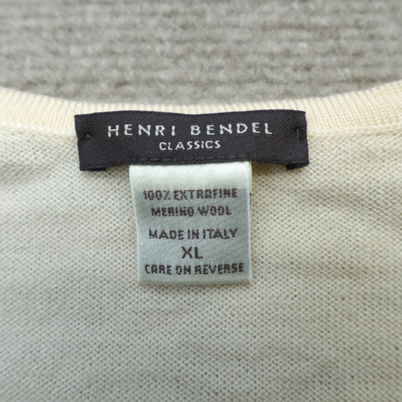 Henri Bendel Henri Bendel Womens Sweater Large Beige Extrafine Merino Made in Italy Pullover Crew Neck Long Sleeve Size XL / US 12-14 / IT 48-50 - 2 Thumbnail
