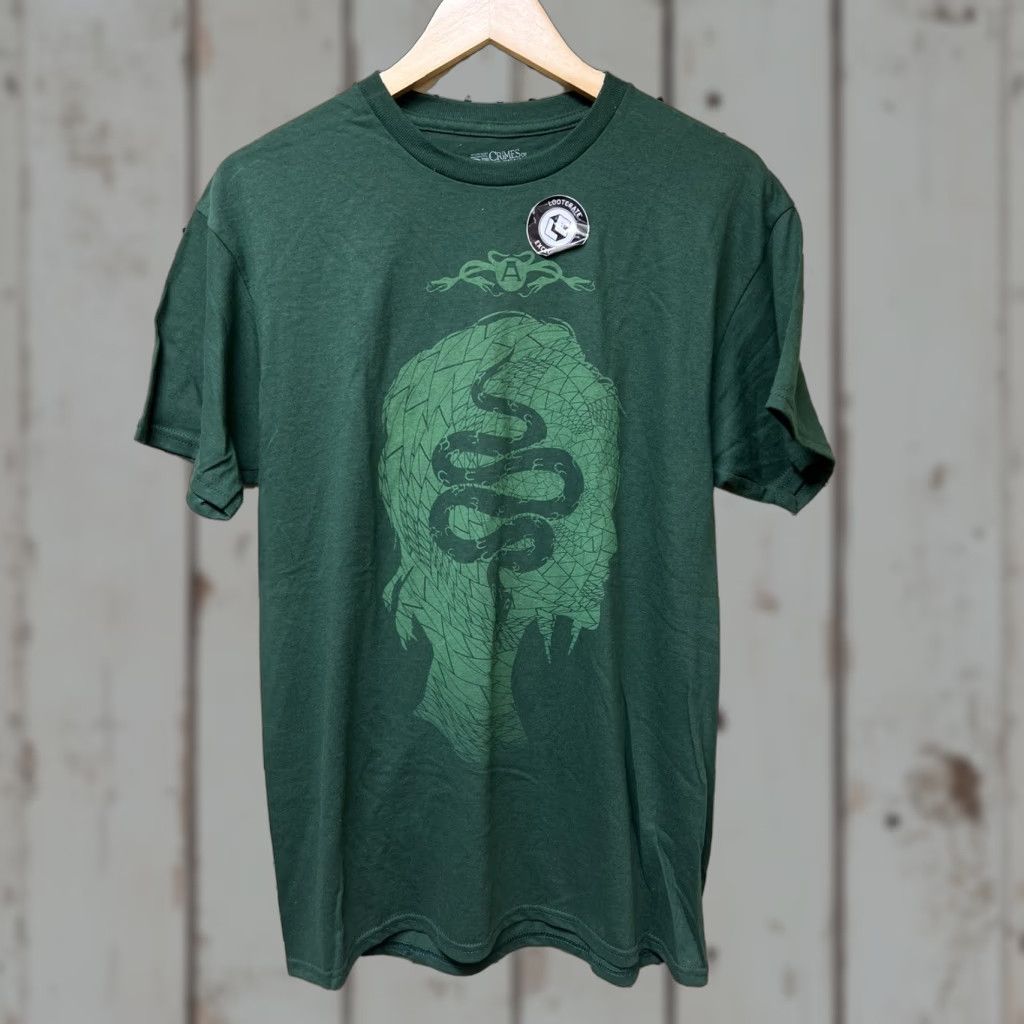 Vintage Loot Crate Wizarding World Crimes of Grindelwald Maledictus T-Shirt Medium Green Cotton Crew Neck Men M Size US M / EU 48-50 / 2 - 1 Thumbnail